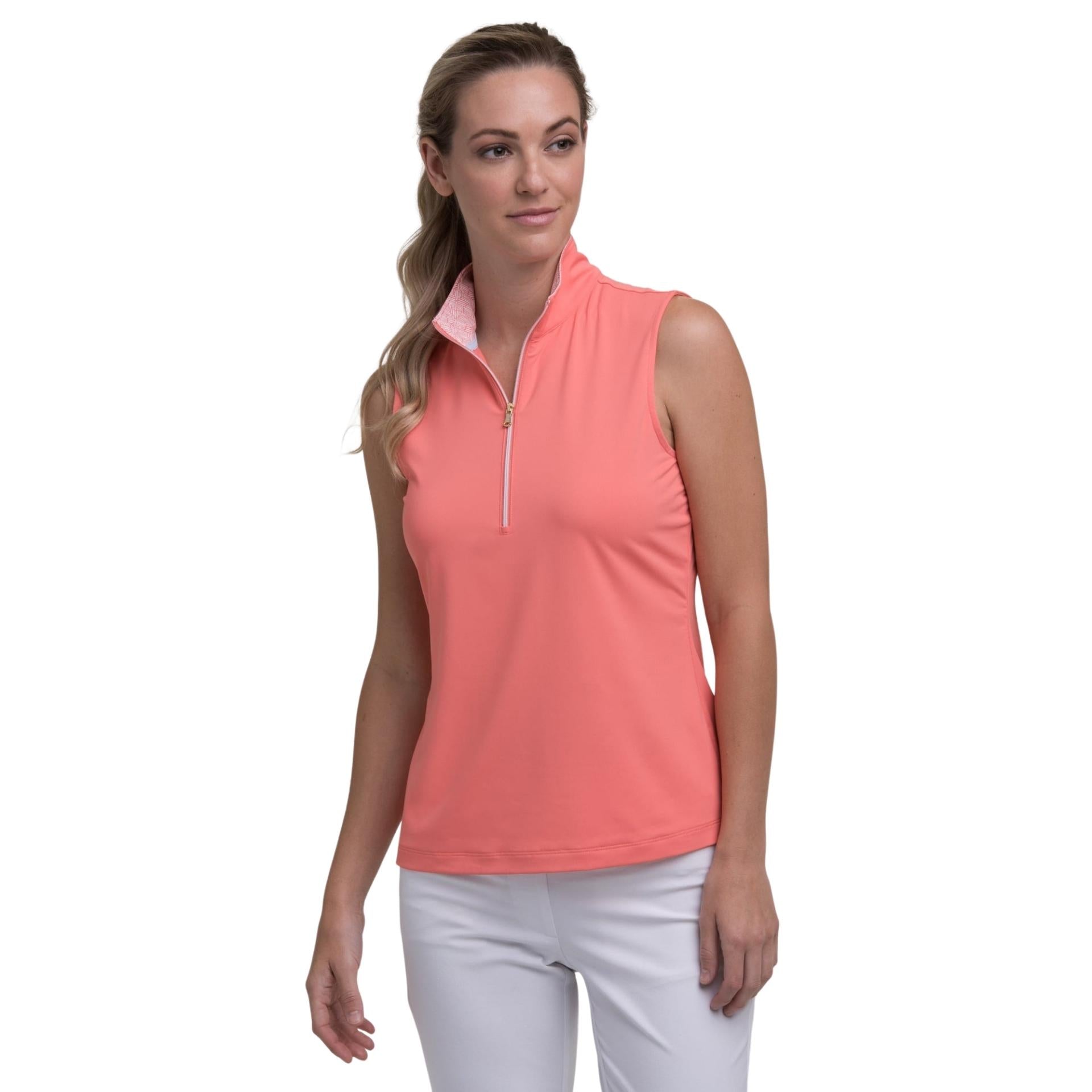 Fairway & Greene Women's Sleeveless Charlotte Polo Shirt - Breathable Moisture-Wicking Golf & Tennis Apparel for Summer Sports