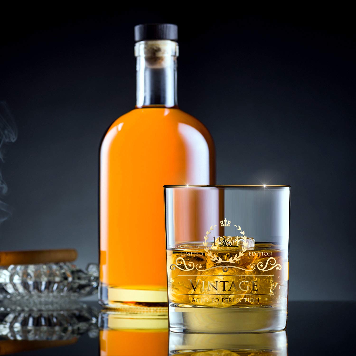 1984 Whiskey Glasses Set - 40th Birthday Gift for Women & Men, Bourbon Glasses for Anniversary, Retirement, Bridesmaid, Mother's & Father's Day - Perfect for 40-Year-Old Celebrations, Home Bar Decor & Holiday Parties