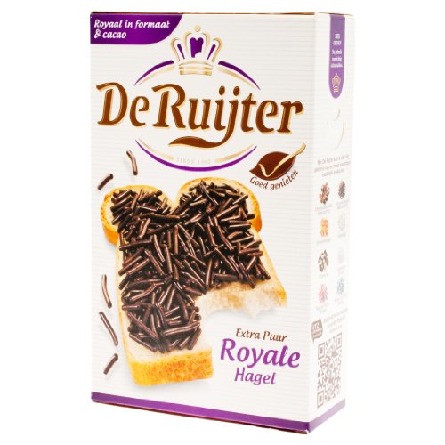 De Ruijter XL Dark Chocolate Sprinkles (43% Cacao) - 14 Oz Supersized Chocolate Hagel for Baking, Desserts & Hot Drinks