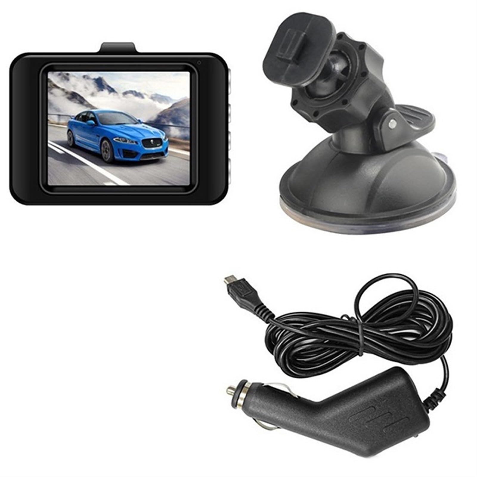 HD Video Camera Car Recorder with Night Vision - 1080P Dash Cam for Cars, Front and Rear View, G-Sensor, Loop Recording - Perfect for Road Trips, Uber Driving & Parking Surveillance