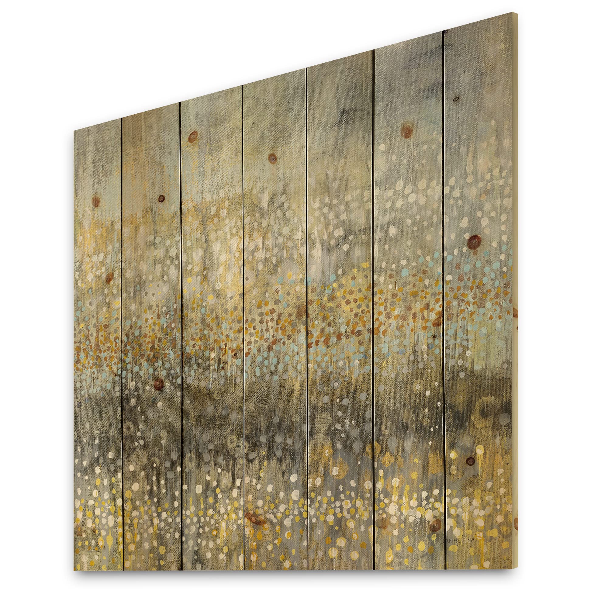 DesignQ Glam Rain Abstract Wood Wall Art - Modern Decor for Living Room & Bedroom