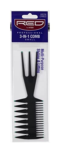 Professional Red 3-in-1 Hair Comb - Styling, Detangling & Cutting Tool for Salon & Home Use