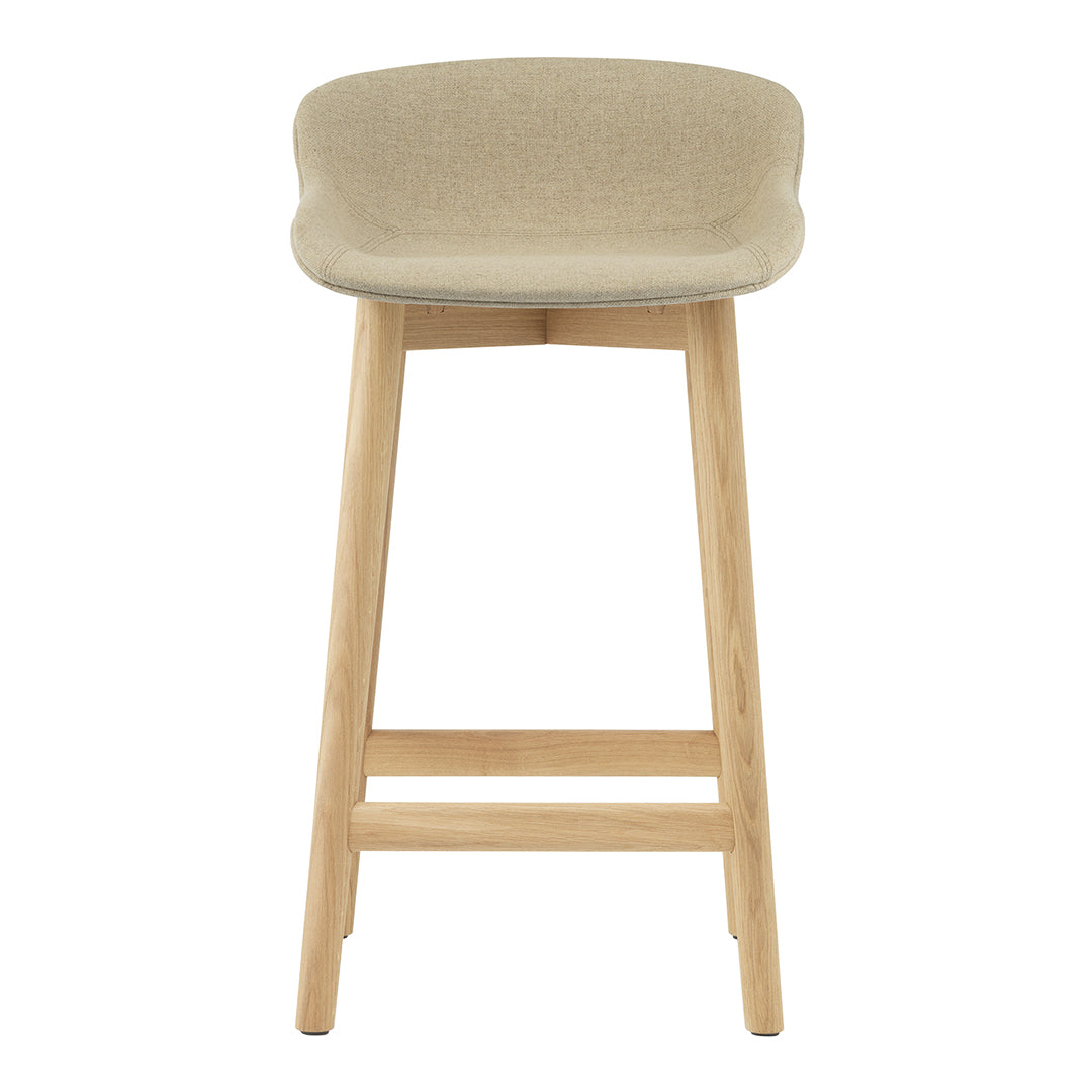 Premium Hyg Counter Stool with Full Upholstery & Wood Base - Modern Bar Stool for Kitchen Island, Breakfast Nook & Home Bar Decor