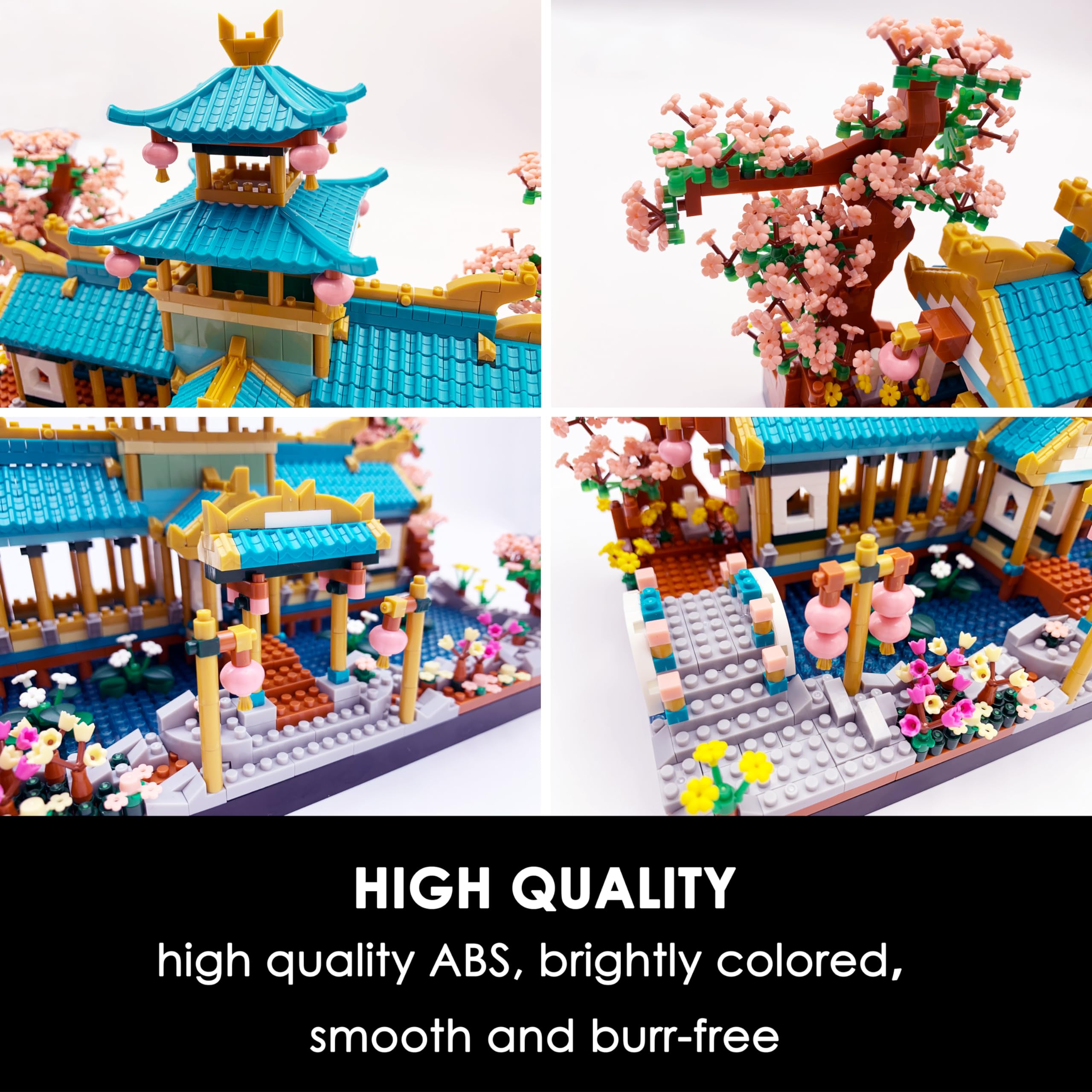 Alizdd Micro Building Blocks Set - 2350pcs Chinese Suzhou Garden & Japanese Sakura Bonsai Tree Architecture Model Kit | Creative Mini Brick Toy for Adults & Kids 14+ | Perfect for Home Decor, Stress Relief & STEM Learning