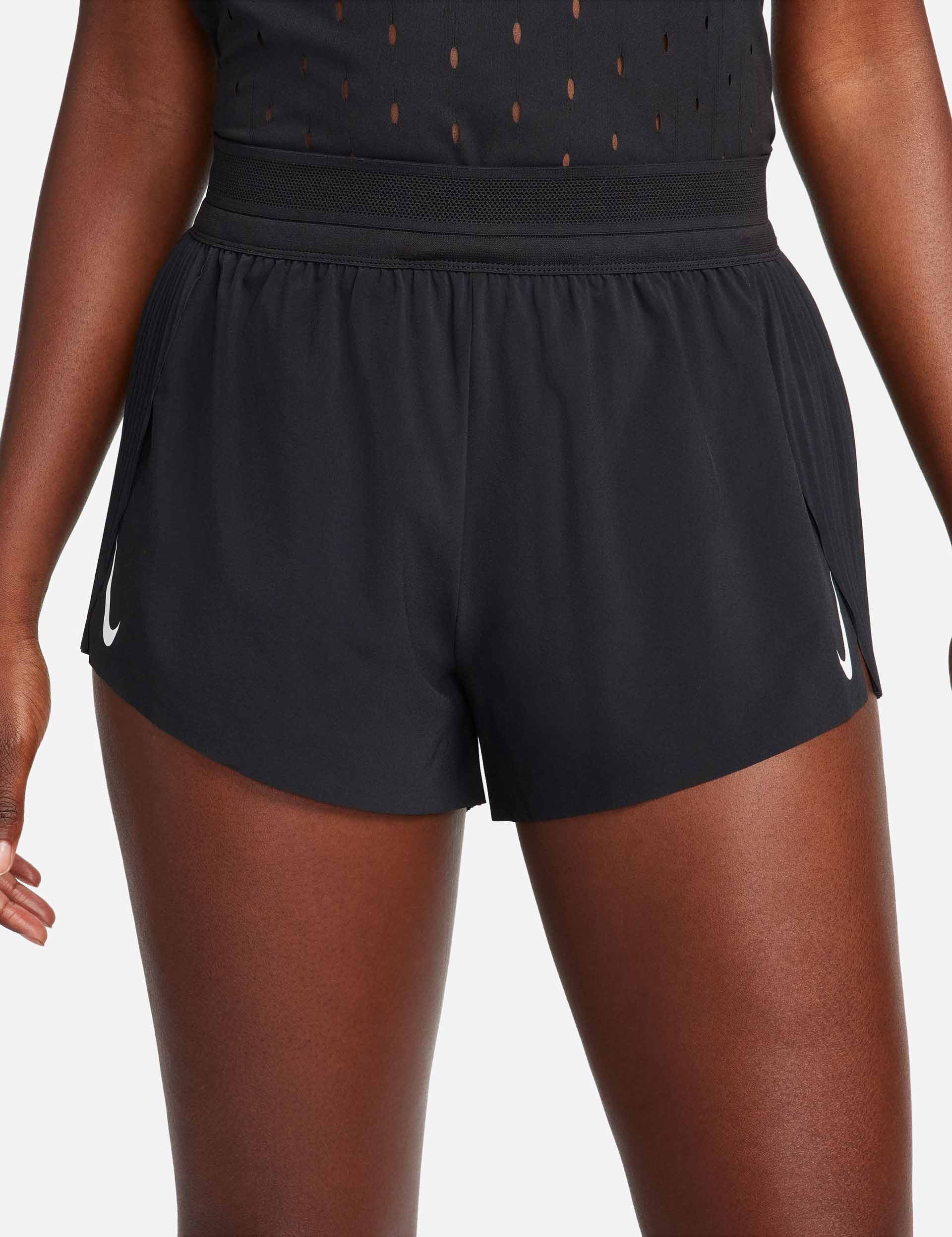 AeroSwift Dri FIT ADV 3 Running Shorts for Men & Women - Breathable Quick-Dry Athletic Shorts with Built-in Liner - Black/White - Perfect for Running, Gym Workouts & Outdoor Sports