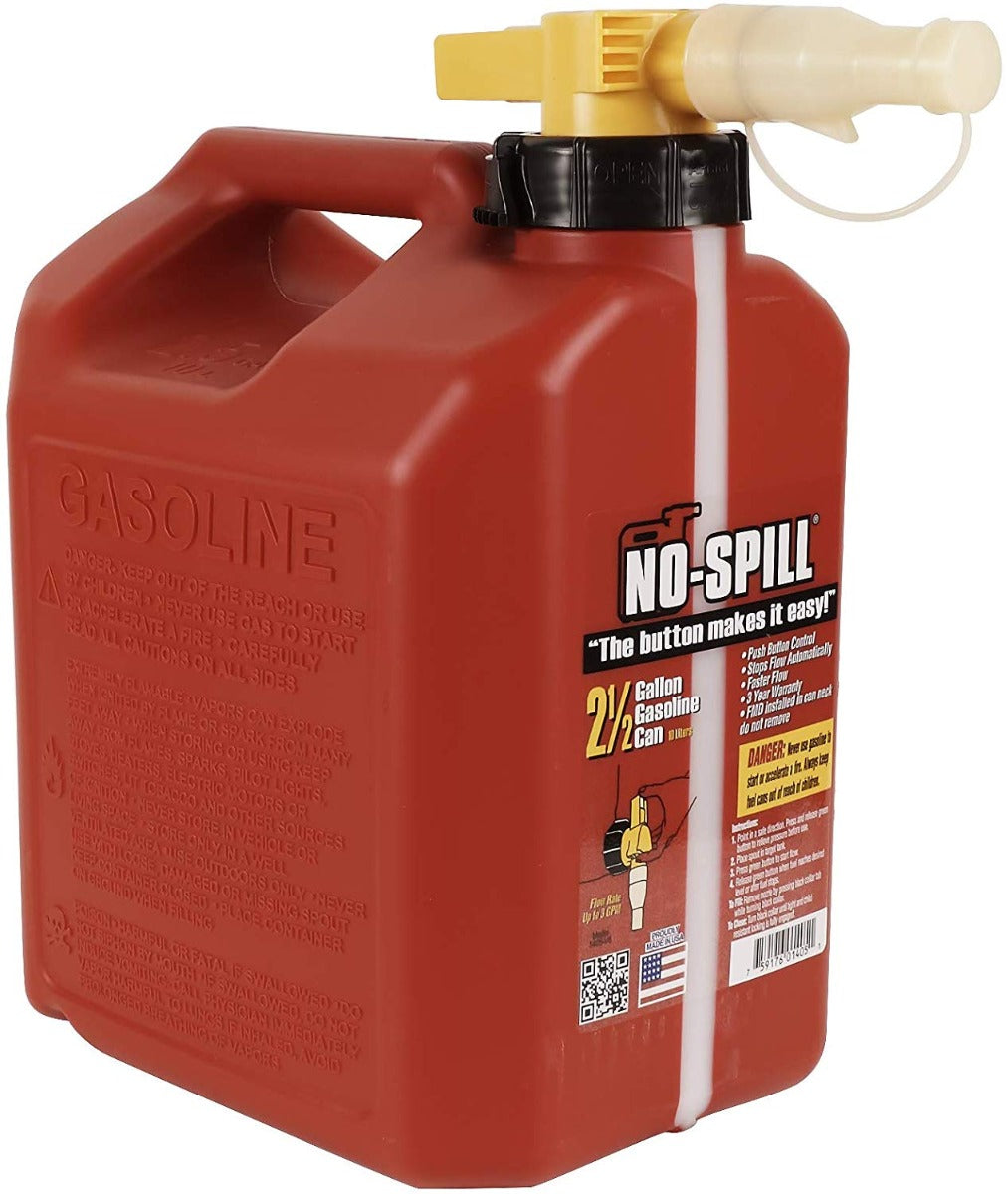 Stens 10L No Spill Gas Can - Heavy Duty Gasoline Container with Safety Spout - Perfect for Lawn Mowers, Generators & Outdoor Equipment
