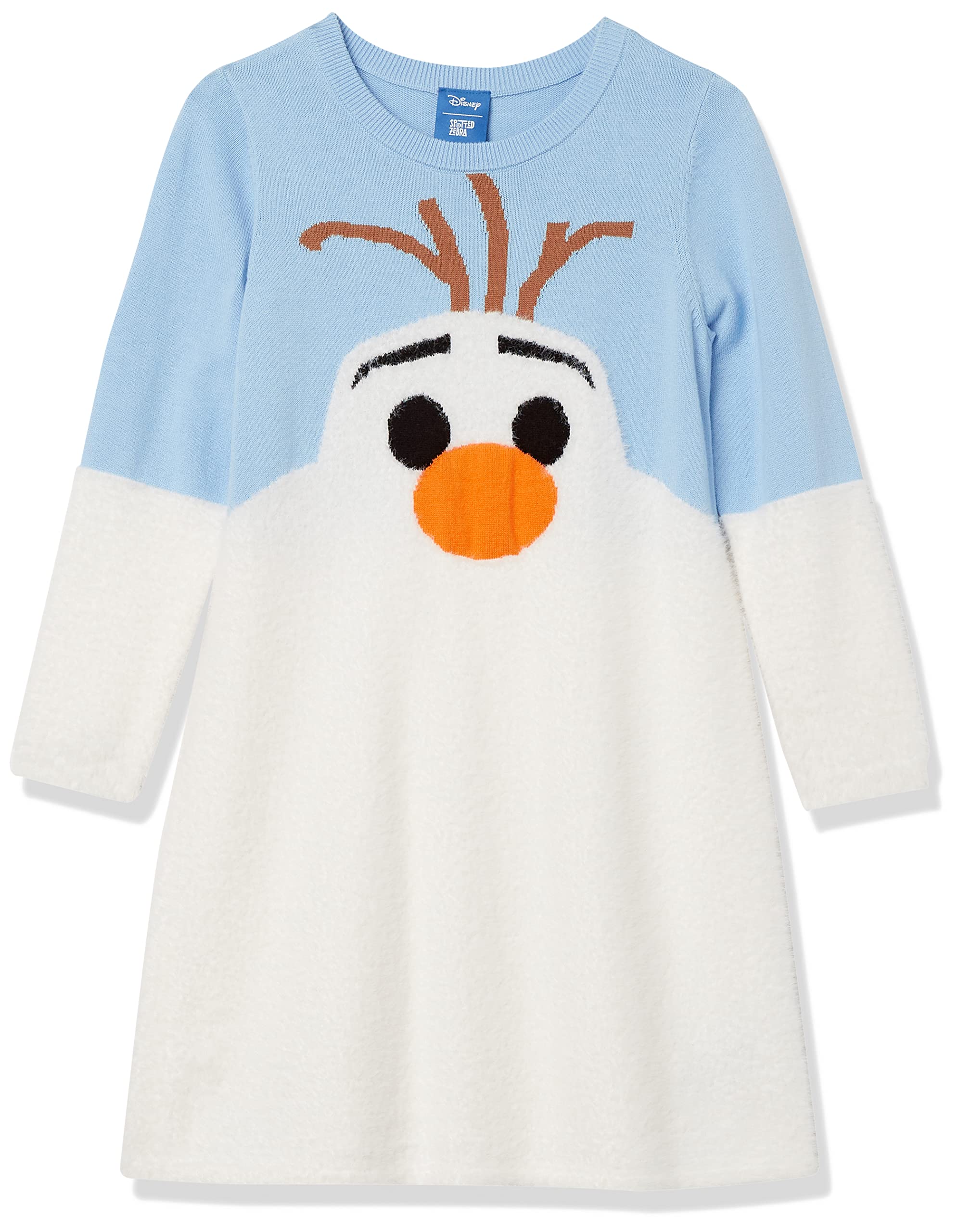Disney Marvel Star Wars Frozen Princess Girls & Toddlers' Sweater Dresses | Cute Spotted Zebra Print | Playdate & Birthday Party Outfits