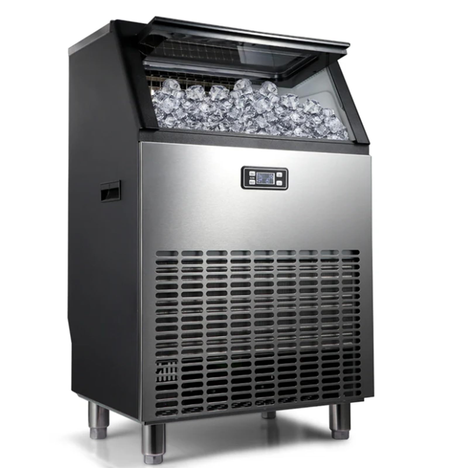 Commercial Ice Maker Machine - Stainless Steel Freestanding 270lbs/24H with 55lbs Storage - Under Counter Ice Machine for Restaurants, Bars, Coffee Shops, Hotels, and Catering Services - Perfect for High-Volume Beverage Service and Food Preservation