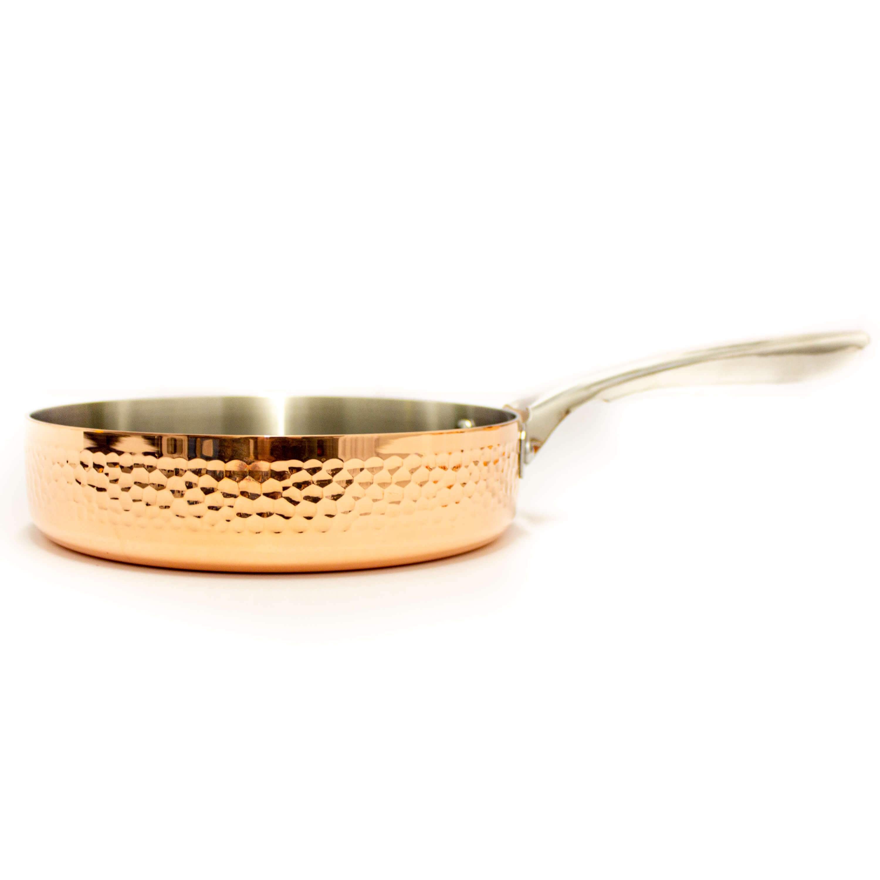 BergHOFF Vintage 15-Piece Tri-Ply Copper Cookware Set with Lids - Hammered Finish for Professional Cooking & Home Kitchen Use
