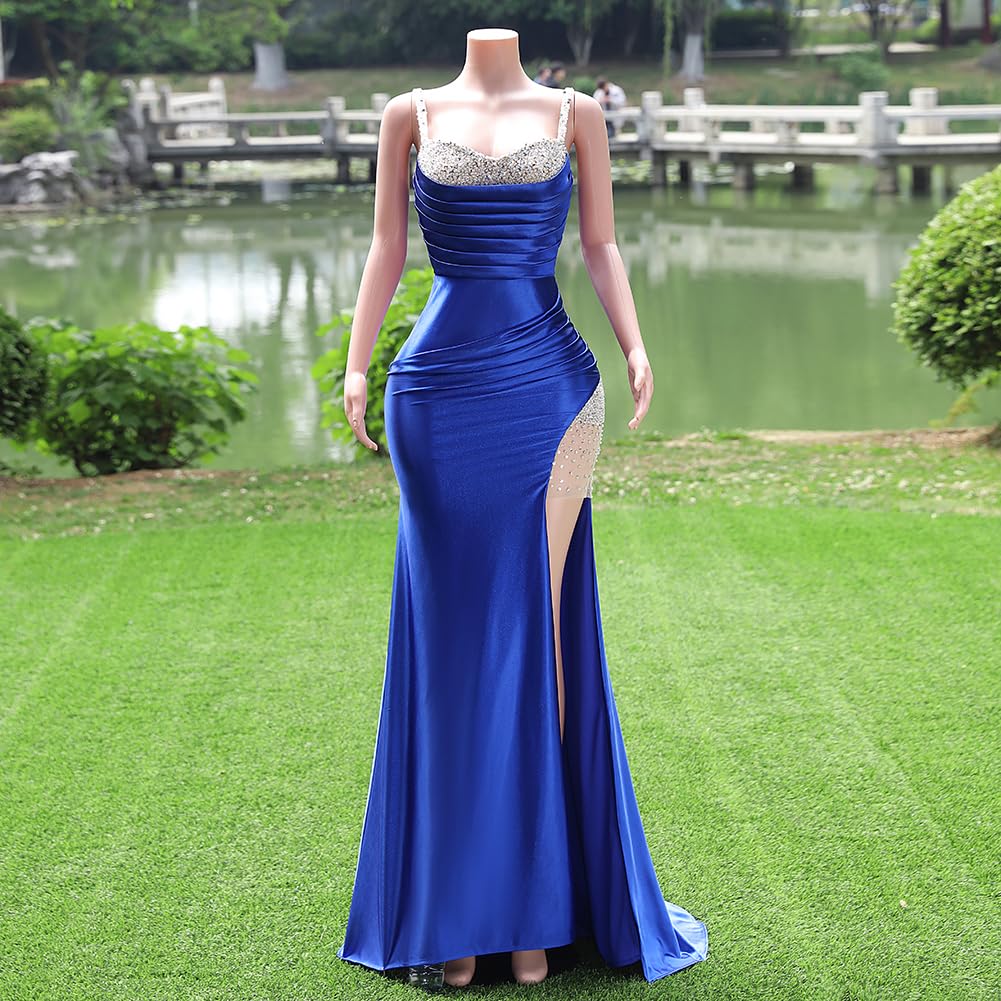 Sparkly Mermaid Evening Dress for Women - Elegant Side Slit Prom Gown with Formal Pageant Style | Perfect for Weddings, Galas & Special Occasions | Stunning for Red Carpet Events, Cocktail Parties & Anniversary Celebrations