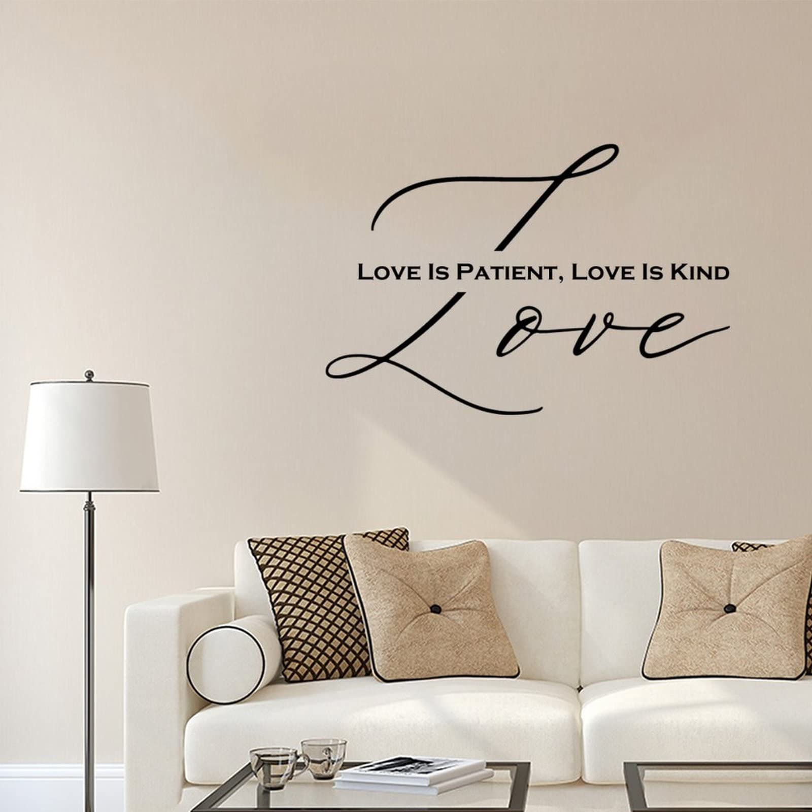 Love is Patient, Love is Kind Vinyl Wall Decal - Inspirational Quote Sticker for Home, Office, Classroom & Gym Decor - 22 Inch Removable Wall Art for Motivation & Positive Vibes - Perfect for Bedrooms, Living Rooms and Workspaces