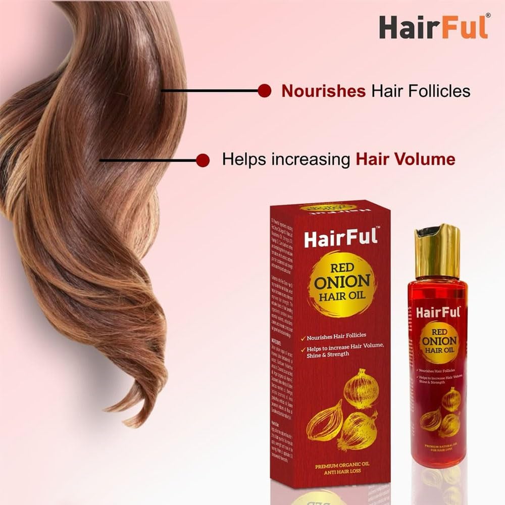 Red Onion Hair Oil for Hair Growth & Scalp Health - Stops Hair Fall, Strengthens Hair, Promotes Thicker & Healthier Hair (120ml) - Perfect for Daily Hair Care & Scalp Nourishment