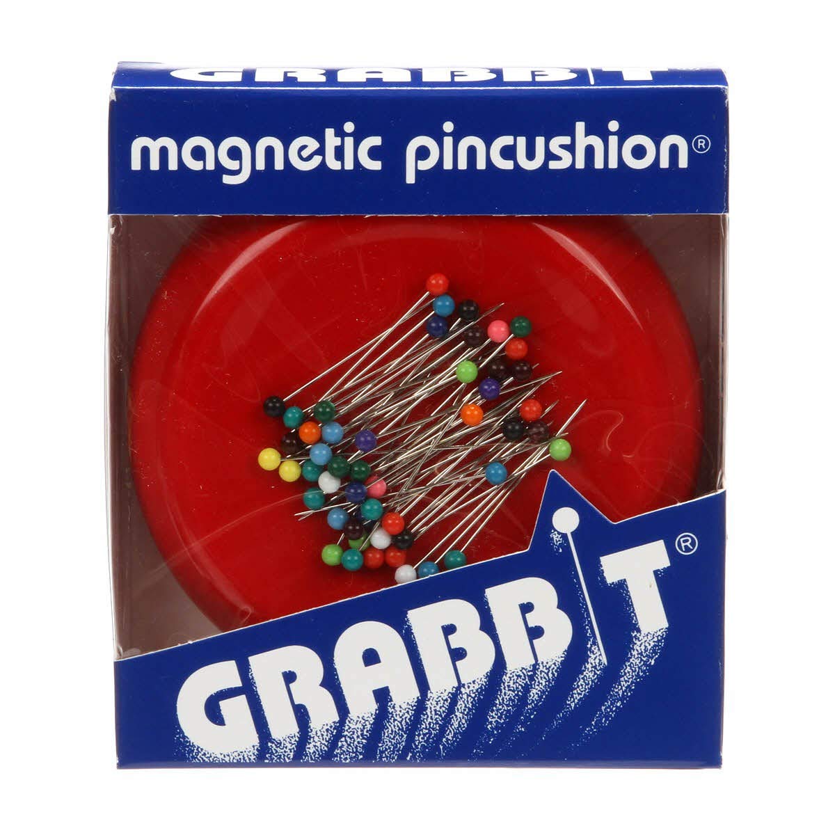 Grabbit Magnetic Pincushion - Strong Hold Sewing Pins & Needles Organizer - Red - Perfect for Quilting, Dressmaking & Craft Projects