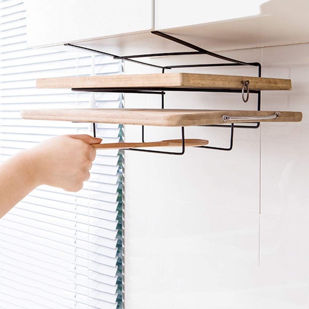 Premium Wall-Mounted Cutting Board Rack - Over Cabinet Door Organizer for Kitchen & Bathroom Storage | Space-Saving Chopping Board Holder | Durable White Kitchen Organizer for Utensils, Sponges & Cleaning Supplies