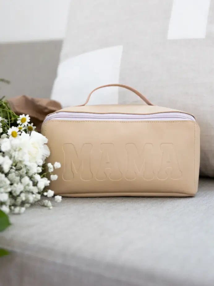 Jadelynn Brooke MAMA Makeup Bag - Waterproof Cosmetic Organizer for Travel, Gym & Daily Use | Stylish & Spacious Beauty Pouch for Women