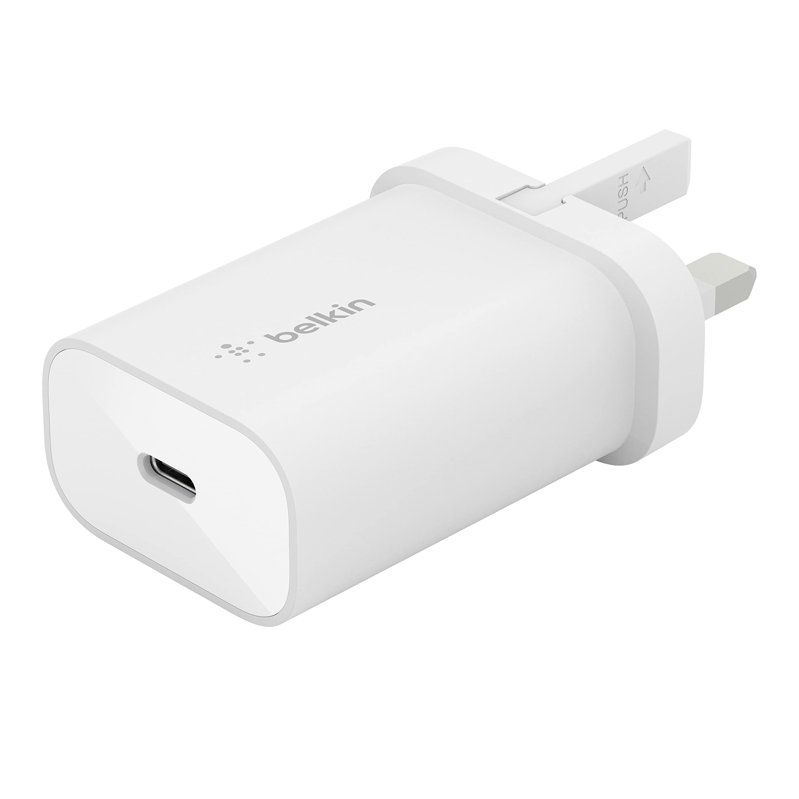 Belkin BoostCharge 25W Fast Wall Charger with PPS & USB-C Power Delivery - Compact Travel Charger for iPhone 16/15, Samsung Galaxy S24, iPad, Pixel & Tablets - Perfect for Home, Office & Travel Charging