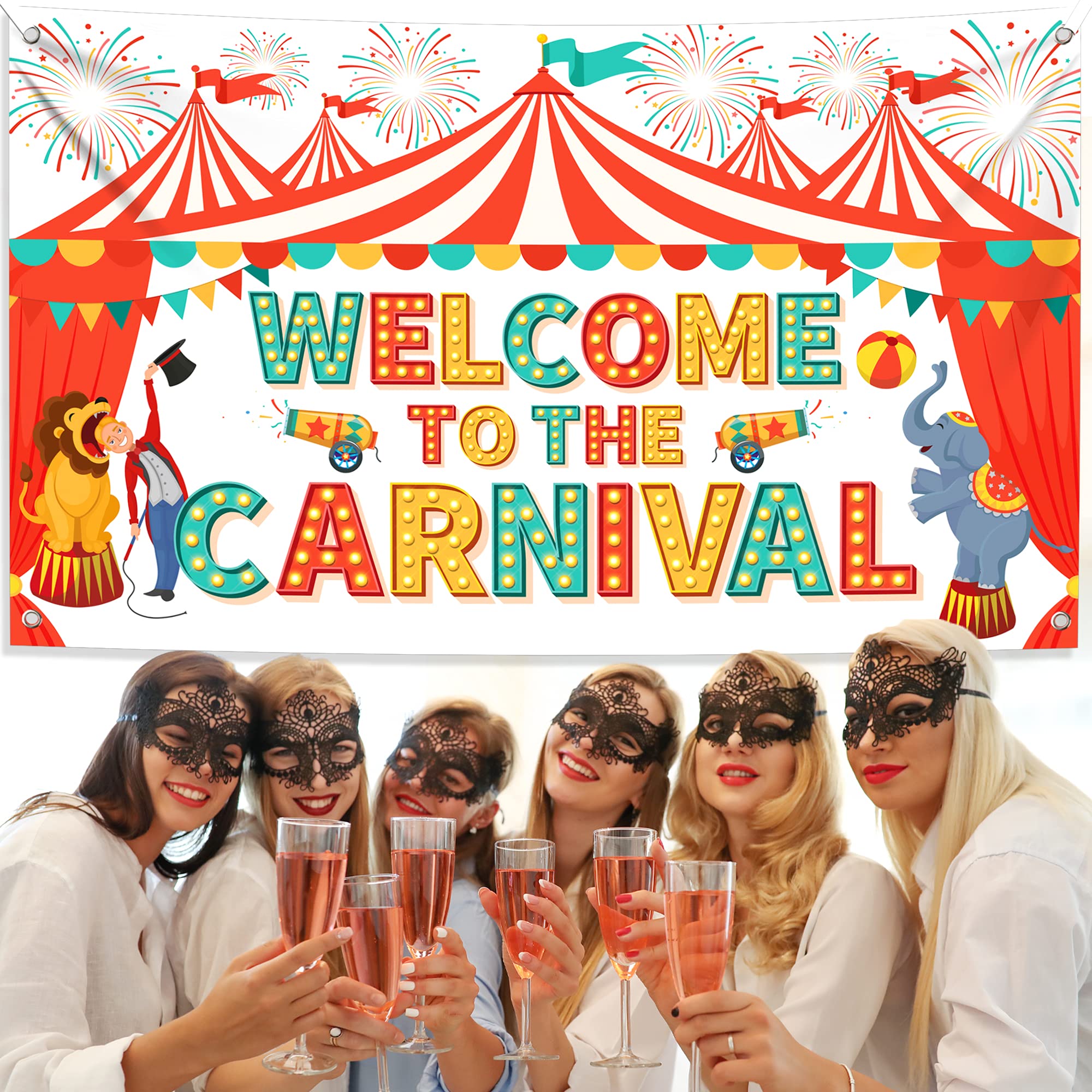 KatchOn Carnival Banner 72x44 Inch - Party Decor & Backdrop for Events