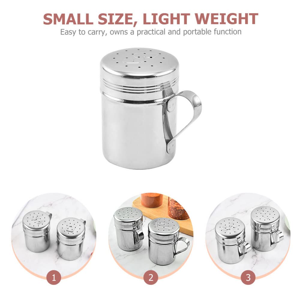 Premium Stainless Steel Salt and Pepper Shakers Set - 2 Pack Spice Containers with Adjustable Pour Lids for Kitchen, Dining Table, BBQ, Camping & Travel