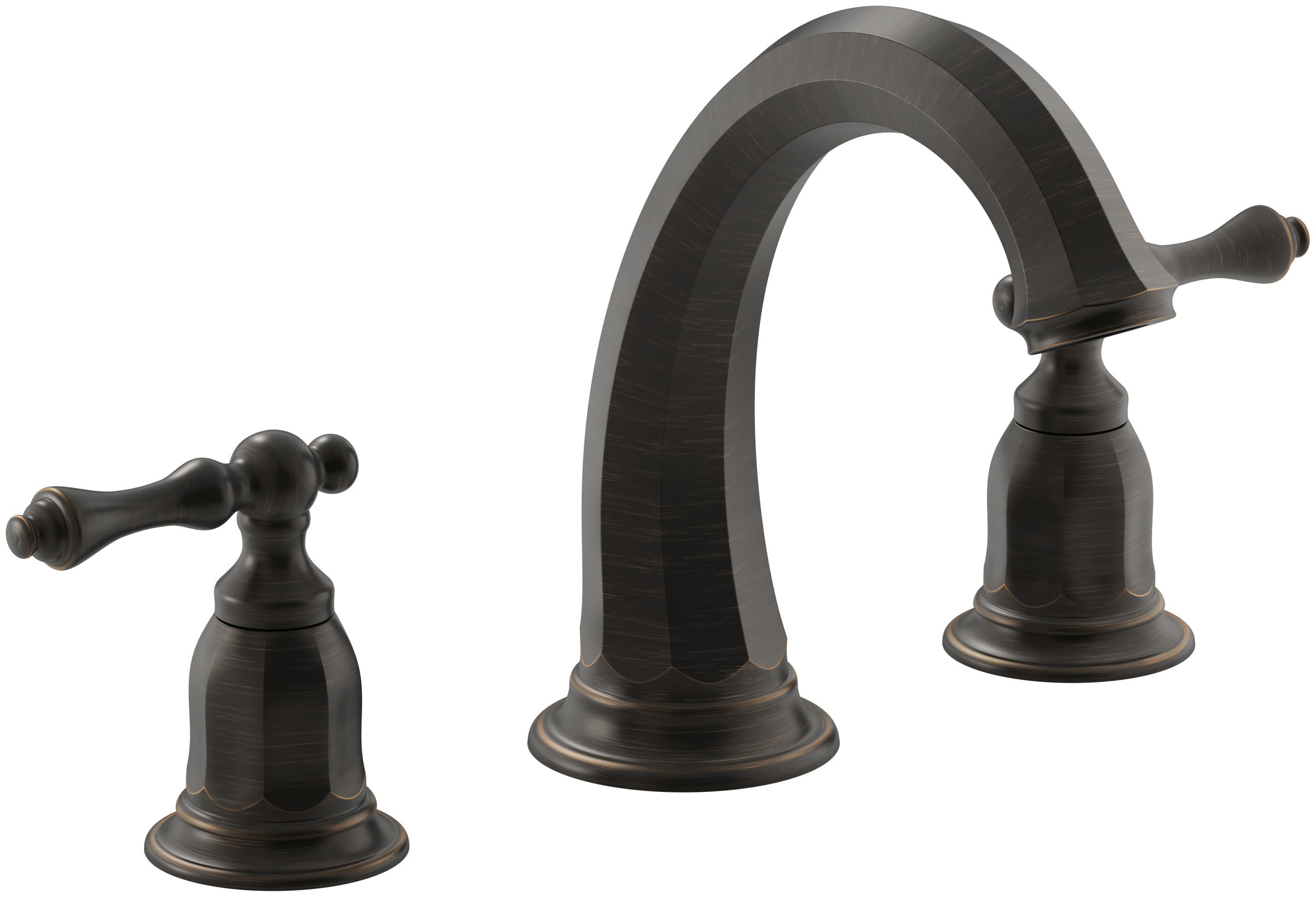 Kelston Deck Mount Bathroom Faucet Trim Kit - Modern Matte Black Bath Sink Faucet for Vanity, Powder Room & Guest Bath - Easy DIY Installation, Water-Saving Design