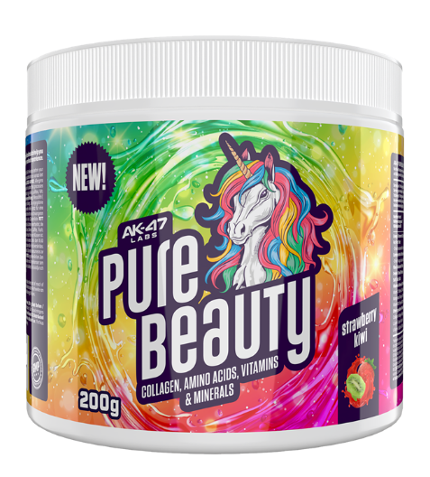 AK 47 Labs Pure Beauty 200g Strawberry Kiwi Flavored Pre-Workout Supplement - Boost Energy & Focus for Gym, Running & Fitness Training