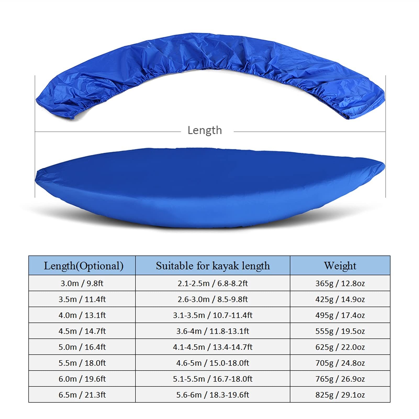 Universal Waterproof UV-Resistant Paddle Board Cover for Kayak, Canoe & Inflatable Boat - 5.5m Dust Protection Storage Shield (Grey) - Perfect for Outdoor Storage, Travel & Watercraft Protection