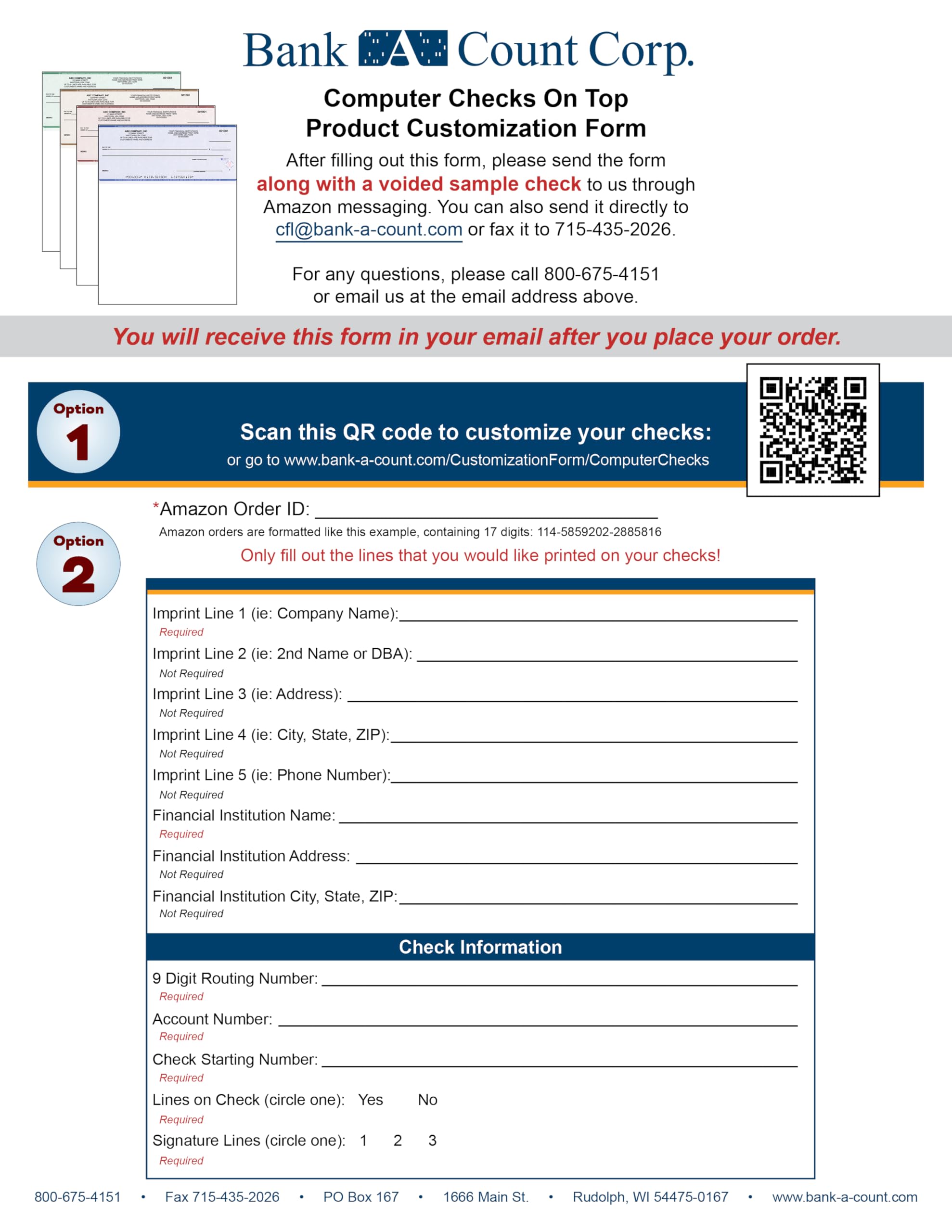 Custom Laser Business Checks Compatible with QuickBooks Accounting Software - 1000 Blue Computer Checks for Small Business & Office Use