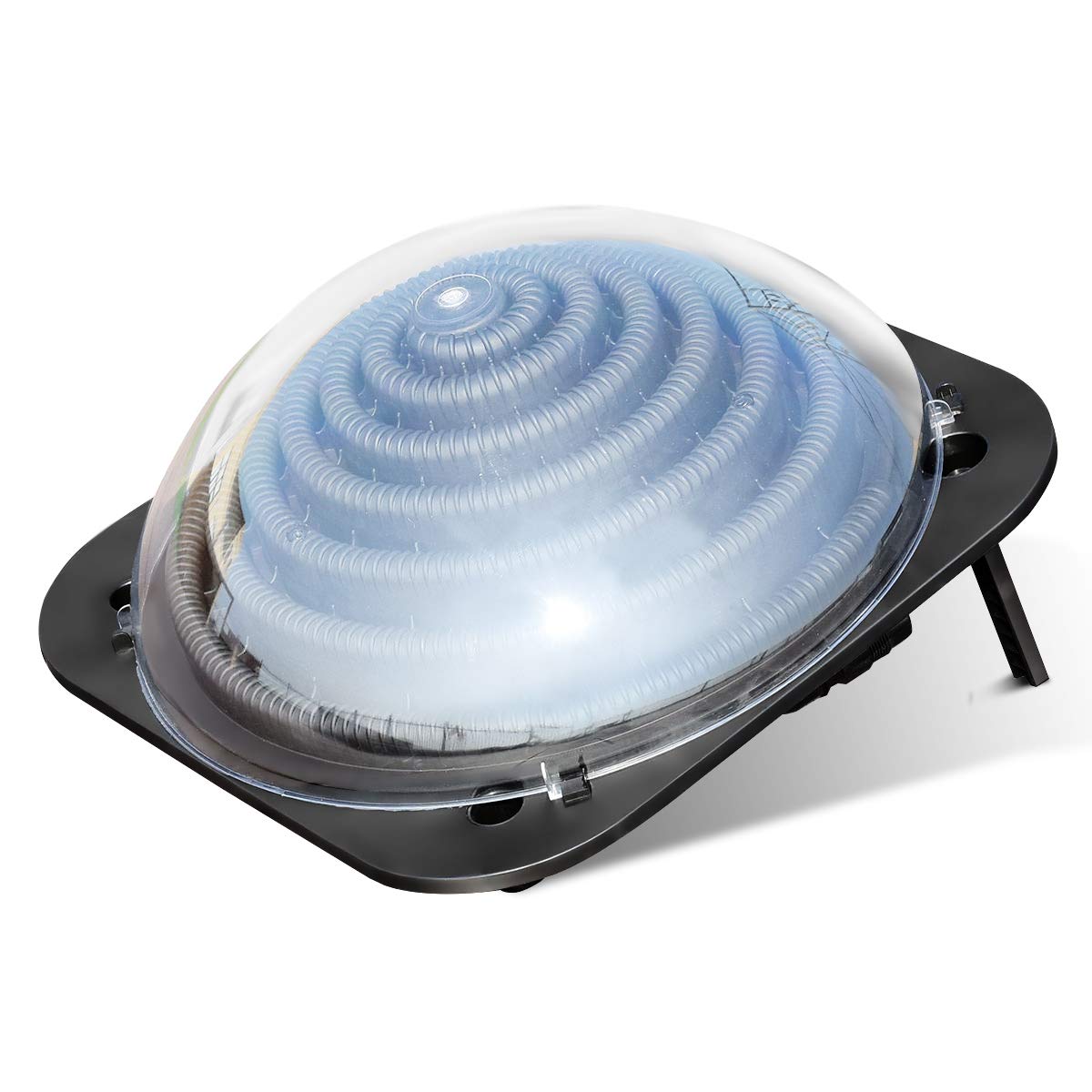 Goplus Solar Dome Swimming Pool Heater - Above Ground & Inground Pool Warmer with Hose Connector - Energy Efficient Outdoor Pool Heating Equipment for Backyard, Garden & Patio Use