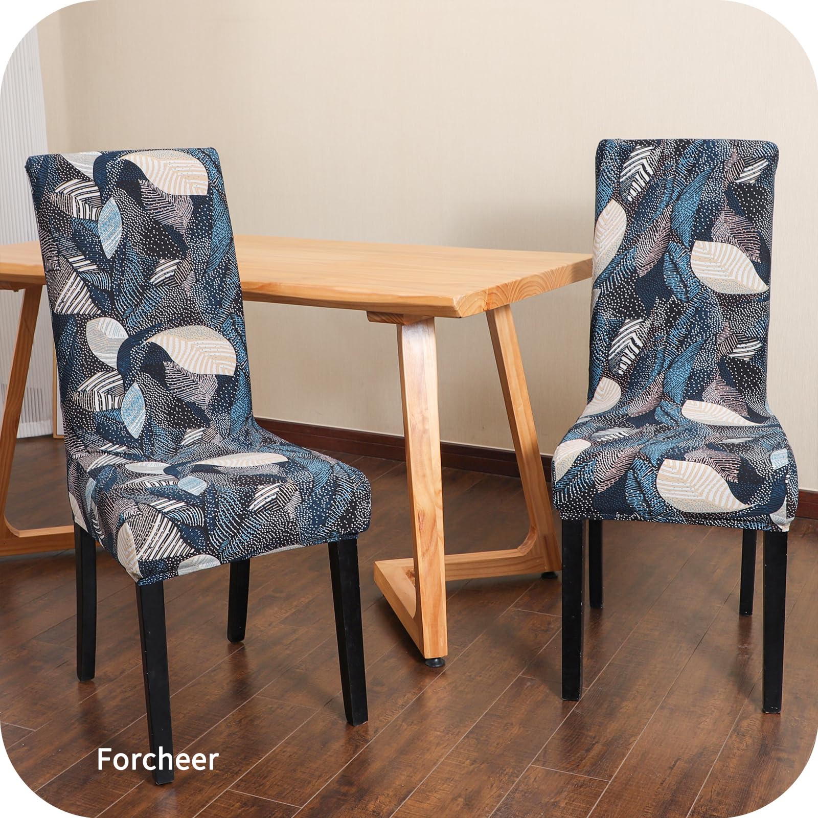FORCHEER Stretch Dining Chair Covers Set of 6 - Floral Pattern Washable Slipcovers for Kitchen & Dining Room Chairs | Perfect for Home Decor, Parties & Everyday Use