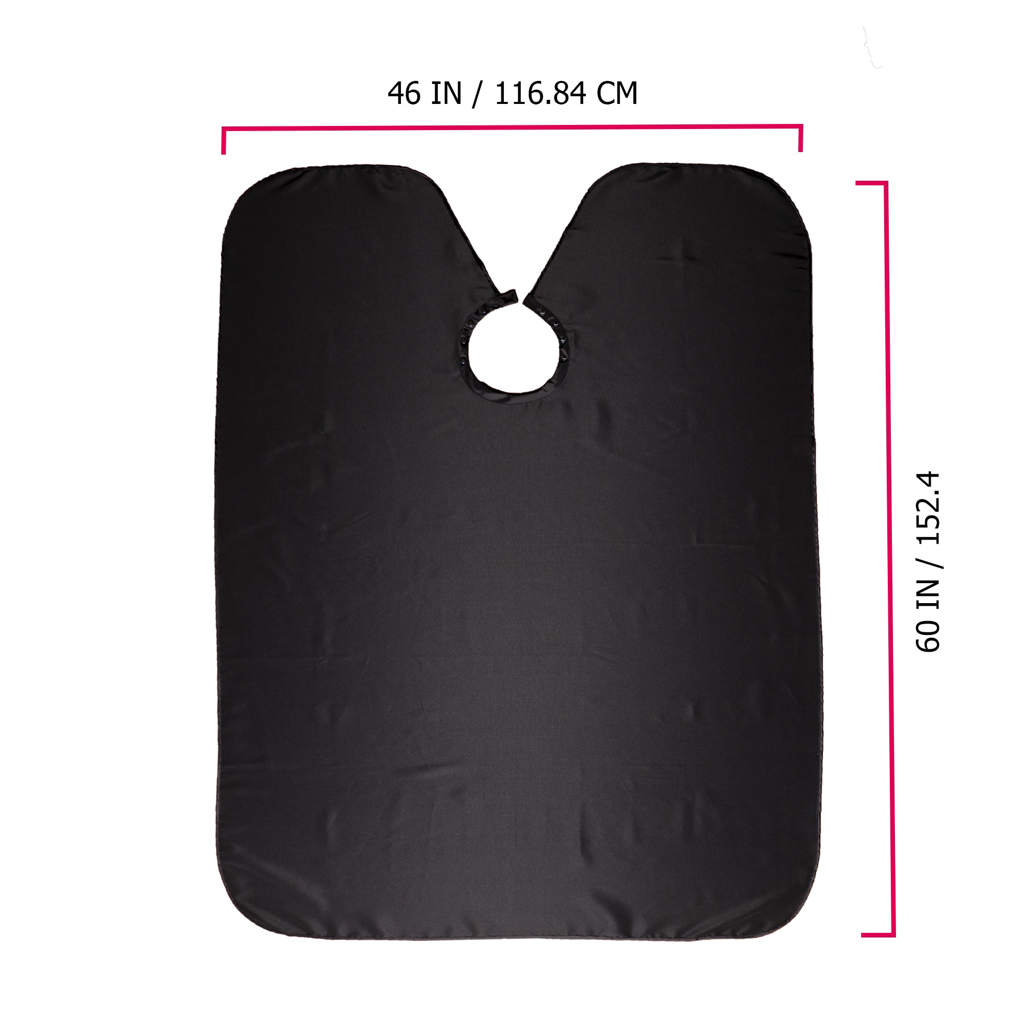 Professional Black Salon Cape 46x60 Inches - All-Purpose Barber Cape for Haircuts, Styling & Coloring - Waterproof & Durable Hair Cutting Cape for Salons & Home Use