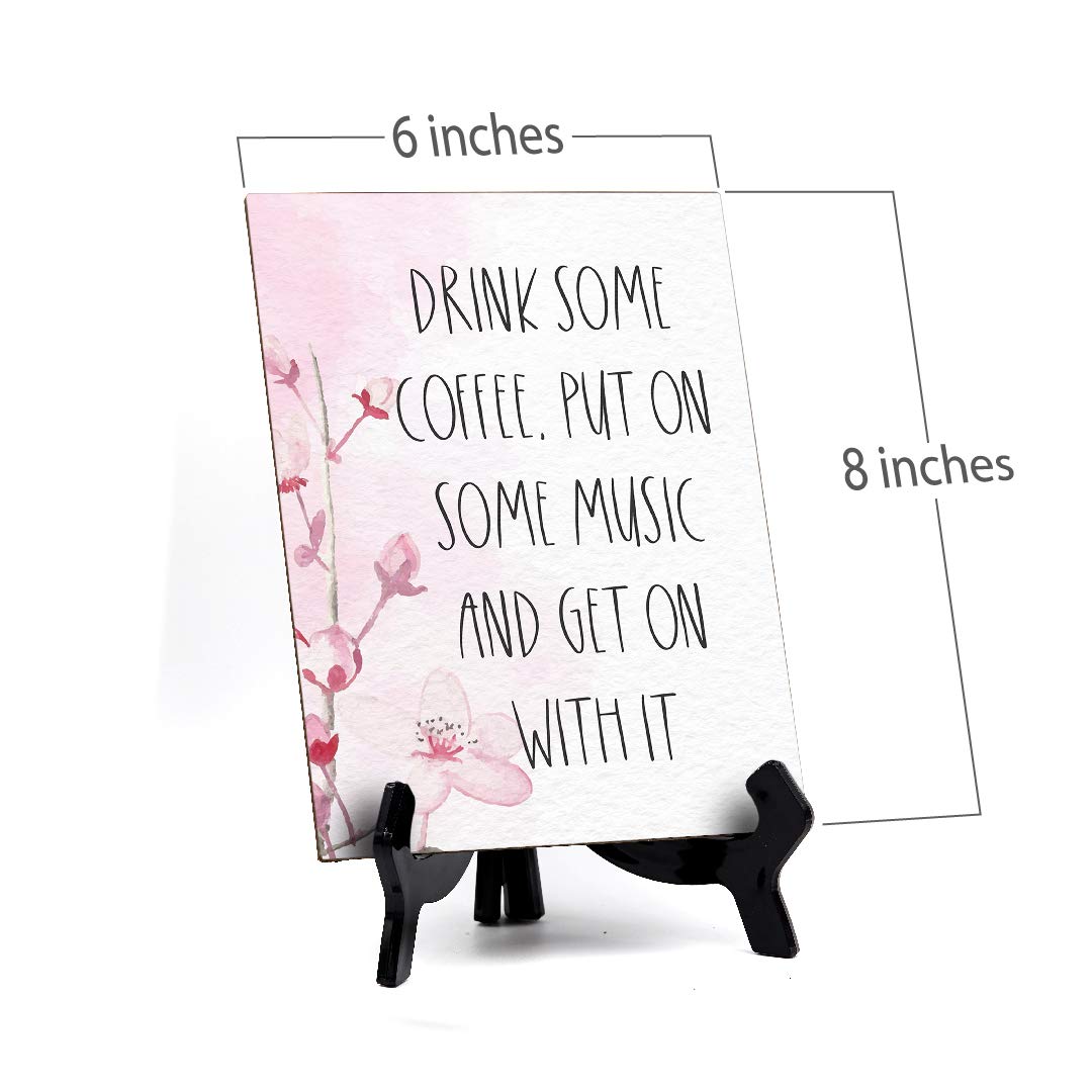 Floral Vine Coffee & Music Table Sign (6x8