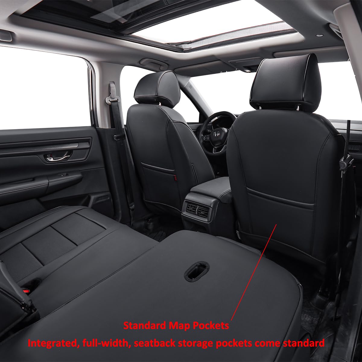 Premium Custom Fit Leather Car Seat Covers for 2023-2025 Honda HR-V Sport & LX Models - Black | Waterproof & Anti-Slip Protection | Perfect for Daily Commute, Road Trips & Outdoor Adventures
