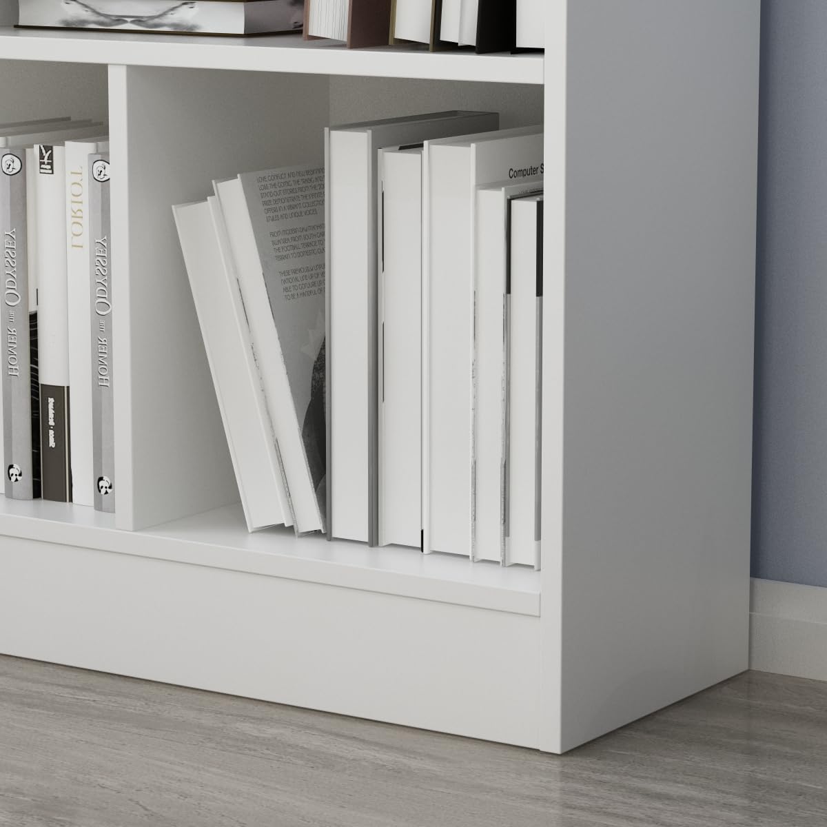 AIEGLE 8-Cube Bookshelf - 3-Tier Wooden Cube Storage Organizer for Kids Bedroom, White (39.4