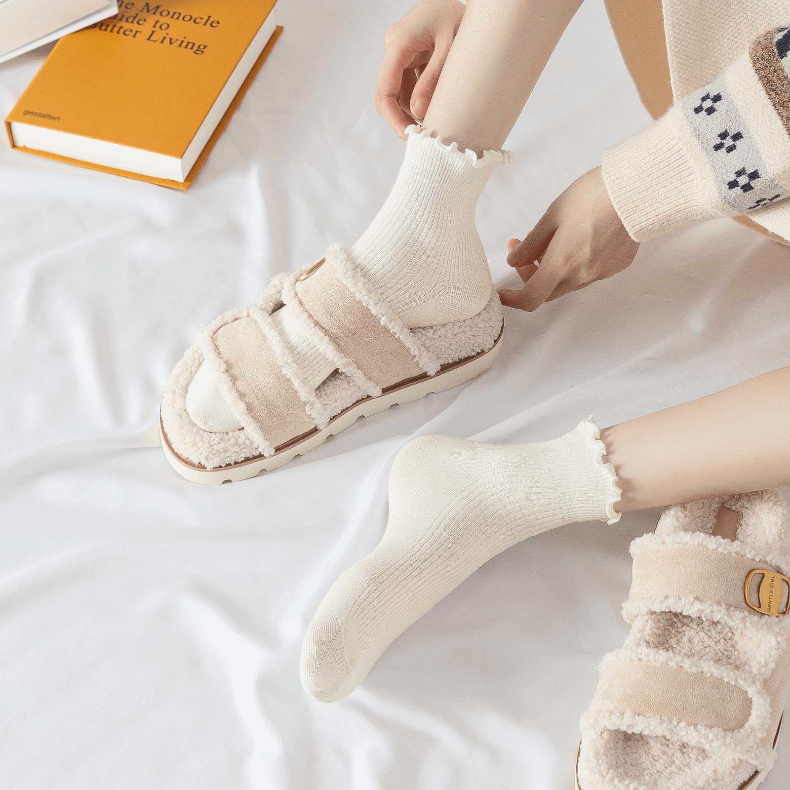 Hstyle Women's Ruffle Ankle Socks 6-Pack - Cute for Casual & Dressy Outfits