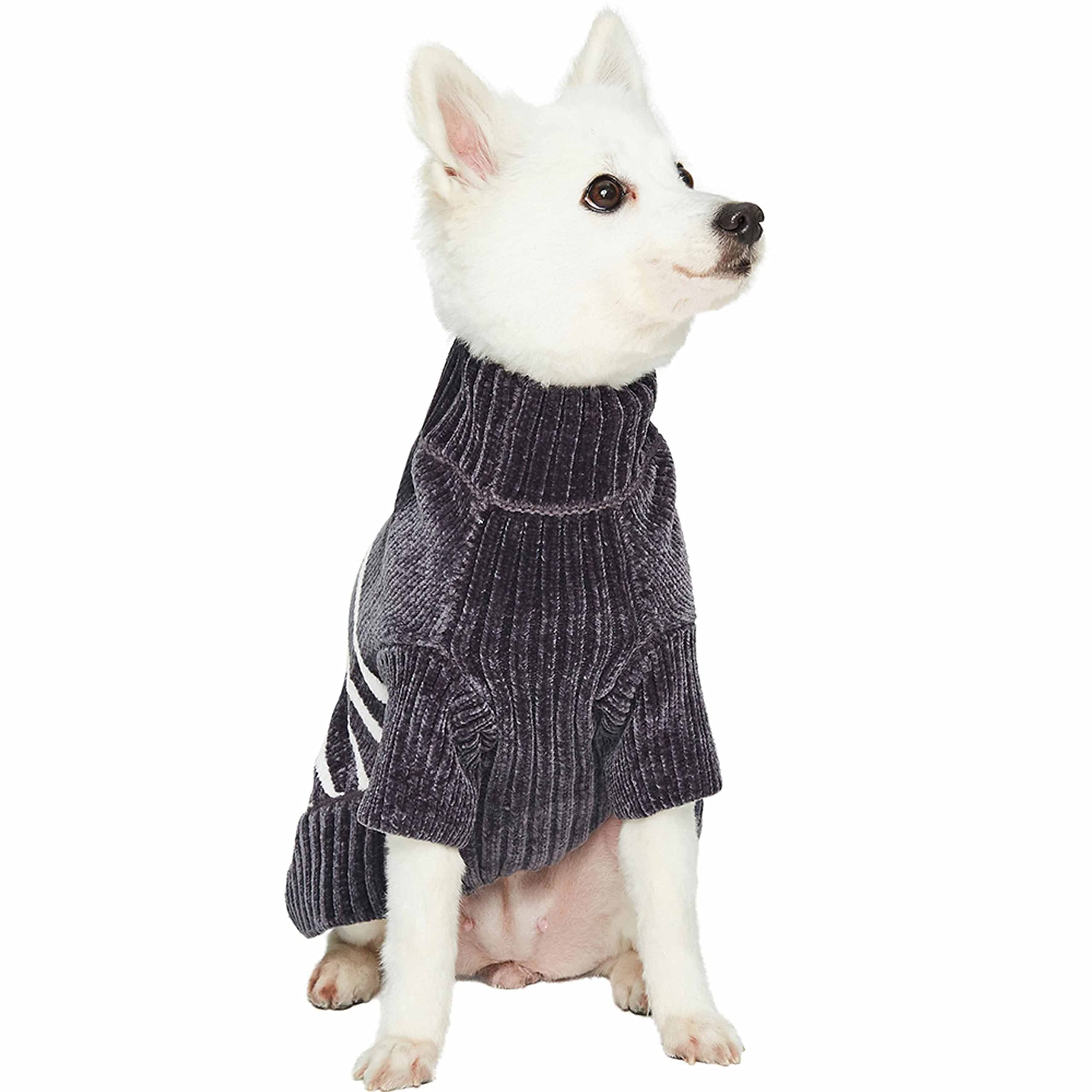 Blueberry Pet Ultra Soft Dog Sweater - Warm Winter Coat for Small Dogs, Chic Grey Fleece Sweater (10