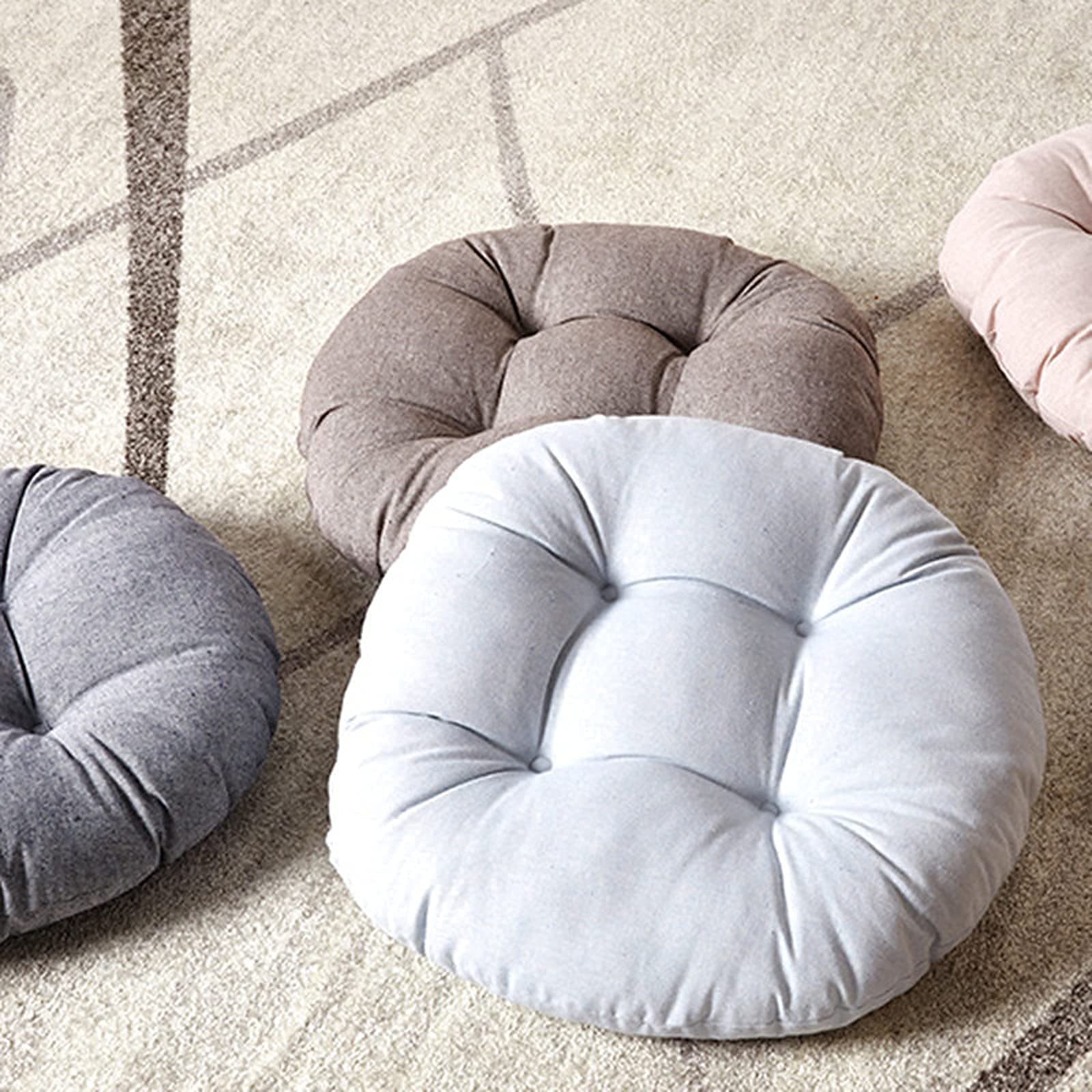 2-Pack Round Padded Chair Cushions for Garden & Dining - Comfortable Seat Pads for Home Office, Indoor & Outdoor Use - Pressure Relief Cushion for Chairs, Patio Furniture & Floor Sitting (18