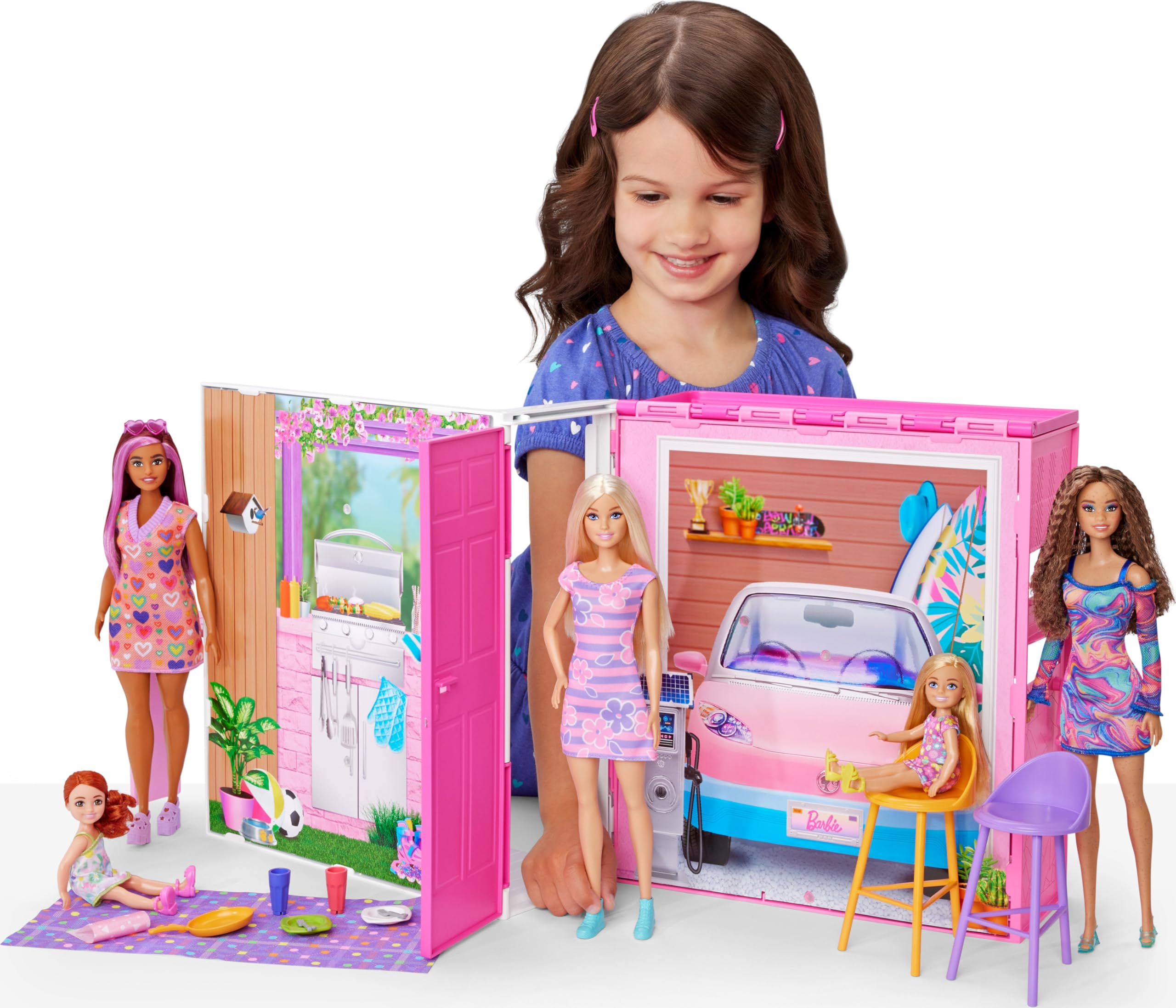 Barbie Dollhouse Playset - Getaway House with 11 Accessories, 2 Chairs & 4 Play Areas | 360-Degree Play | Perfect for Imaginative Play, Birthday Gifts & Collectors