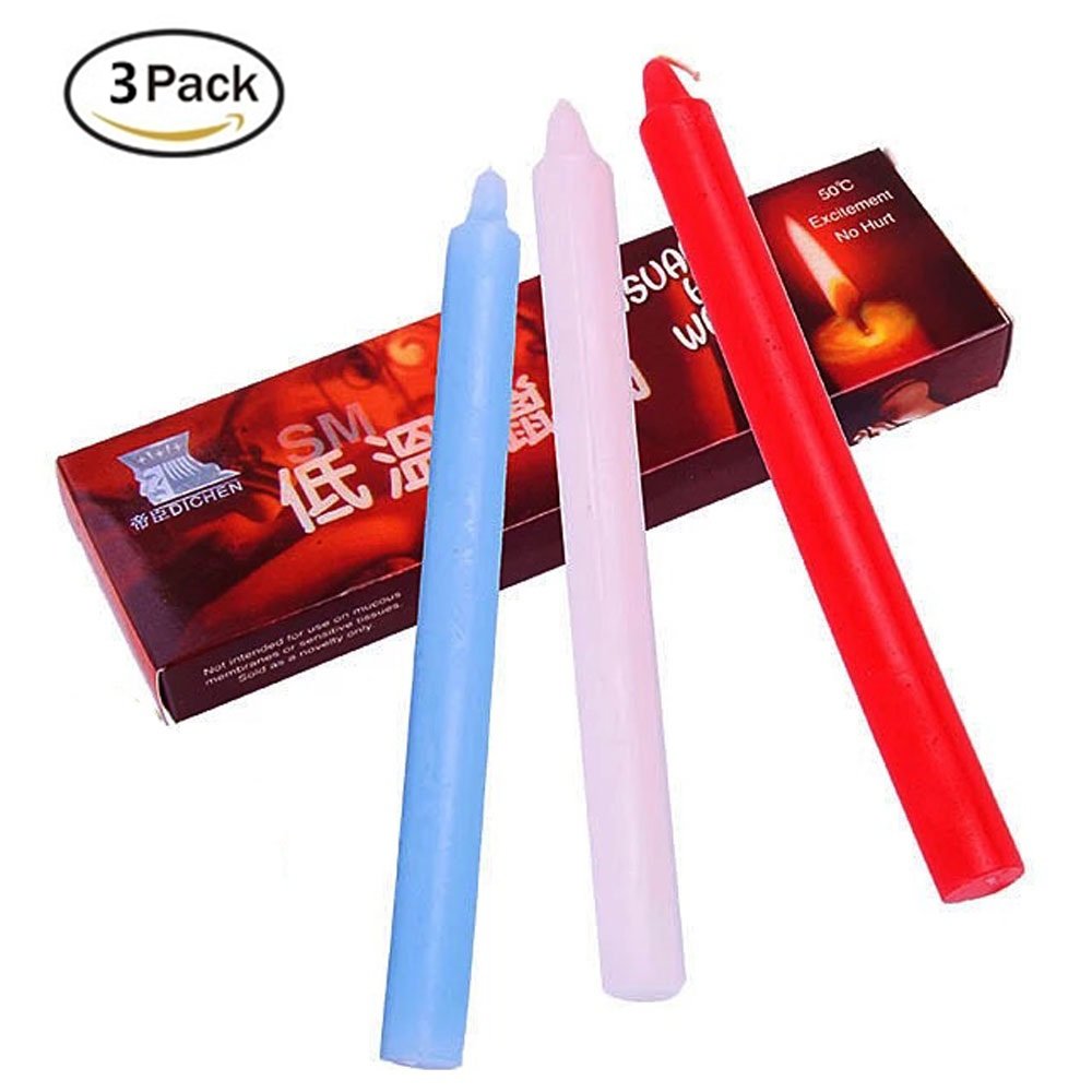 3PCS Long Low-Temperature Drip Candles - Slow Burning Wax Candles for Massage & Sensual Use (Red, White, Blue) - Perfect for Romantic Nights, Spa Treatments & Sensual Experiences