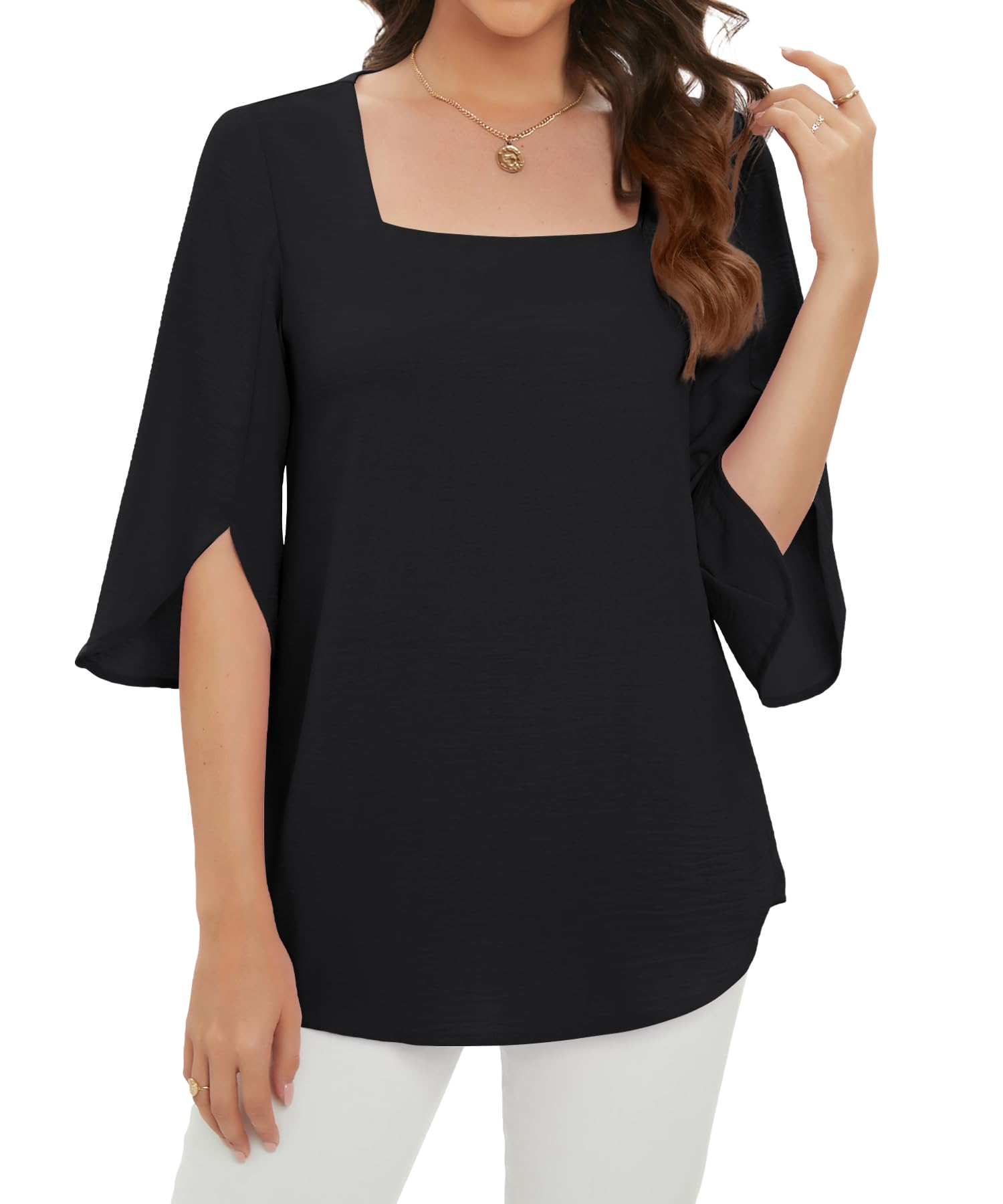 KUOTAI Women's Summer Tops - Dressy Casual 3/4 Sleeve Blouse for Work & Business Casual | Perfect for Office, Meetings, and Summer Outings
