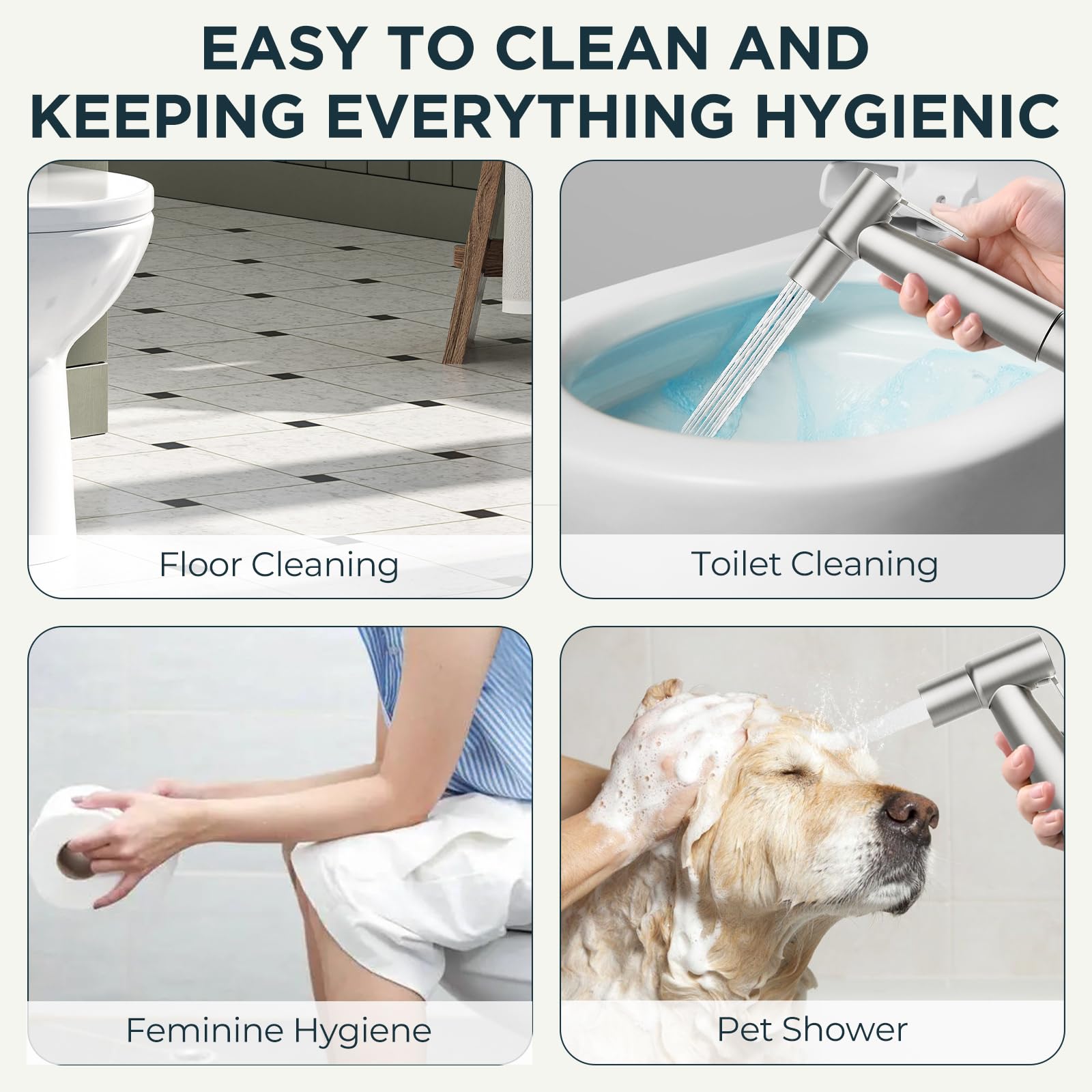 Stainless Steel Handheld Bidet Sprayer for Toilet - Adjustable Water Pressure & 2 Spray Modes - Muslim Shower Toilet Spray Kit for Enhanced Personal Hygiene - Perfect for Bathroom Cleaning & Postpartum Care