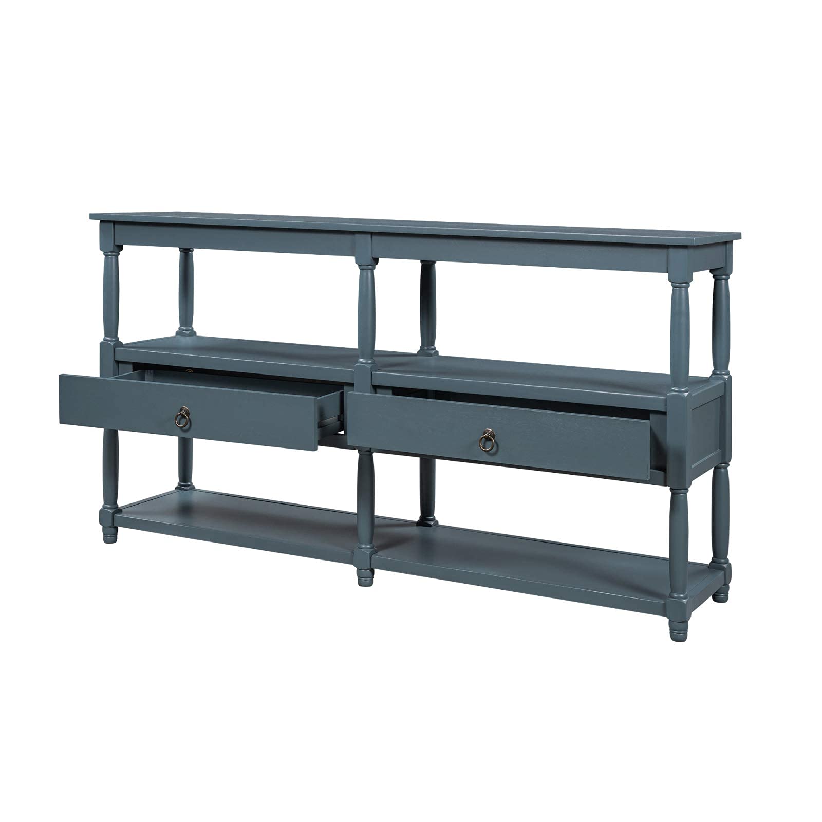 Farmhouse Narrow Console Table with Drawers - 57.9
