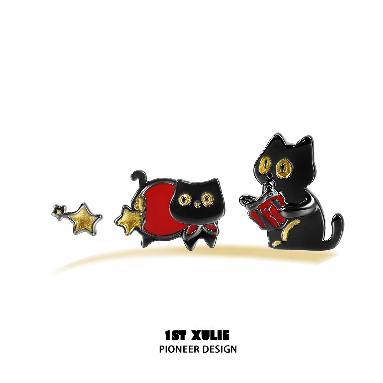 Lucky Cat Stud Earrings for Women - 925 Sterling Silver with 18K Gold Plating - Cute Japanese Maneki Neko Jewelry Gift for Good Luck - Perfect for Everyday Wear, Parties & Special Occasions