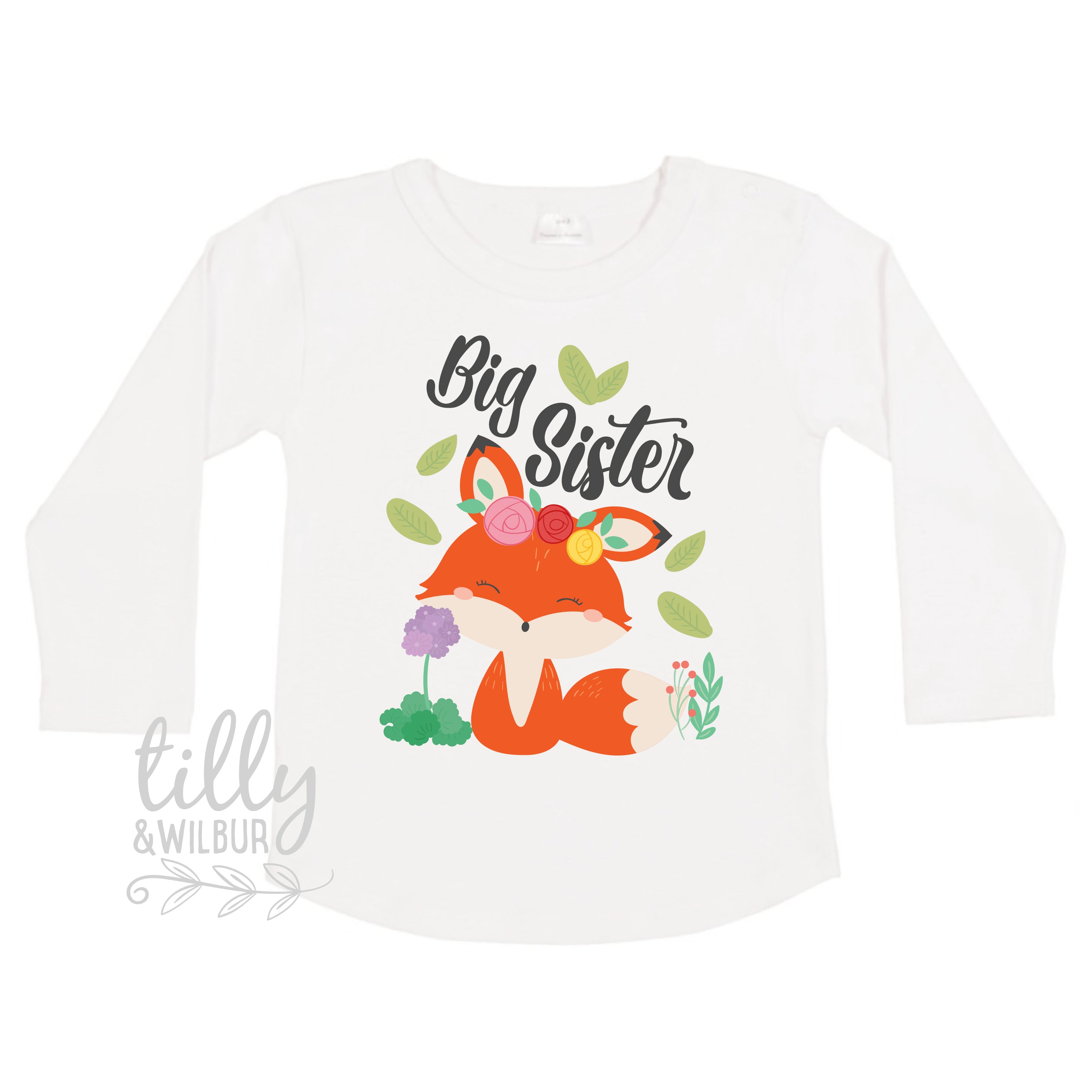 Big Sister Girls Long Sleeve T-Shirt - Cute & Comfortable Cotton Top for Kids - Perfect for Sibling Matching Outfits, Family Photos & Everyday Wear