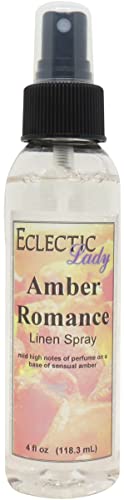 Amber Romance Linen Spray - 4 oz Natural Home Fragrance for Bedroom, Sheets & Pillows | Relaxing Aromatherapy Mist for Better Sleep & Stress Relief