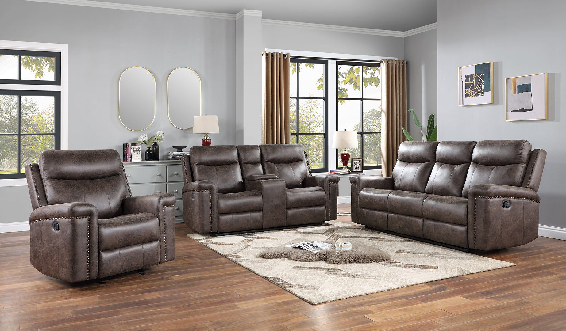 Quade Manual Glider Recliner Chair - Comfortable Rocking Swivel Lounge Chair for Living Room, Nursery & Bedroom - Perfect for Relaxing, Nursing & Reading