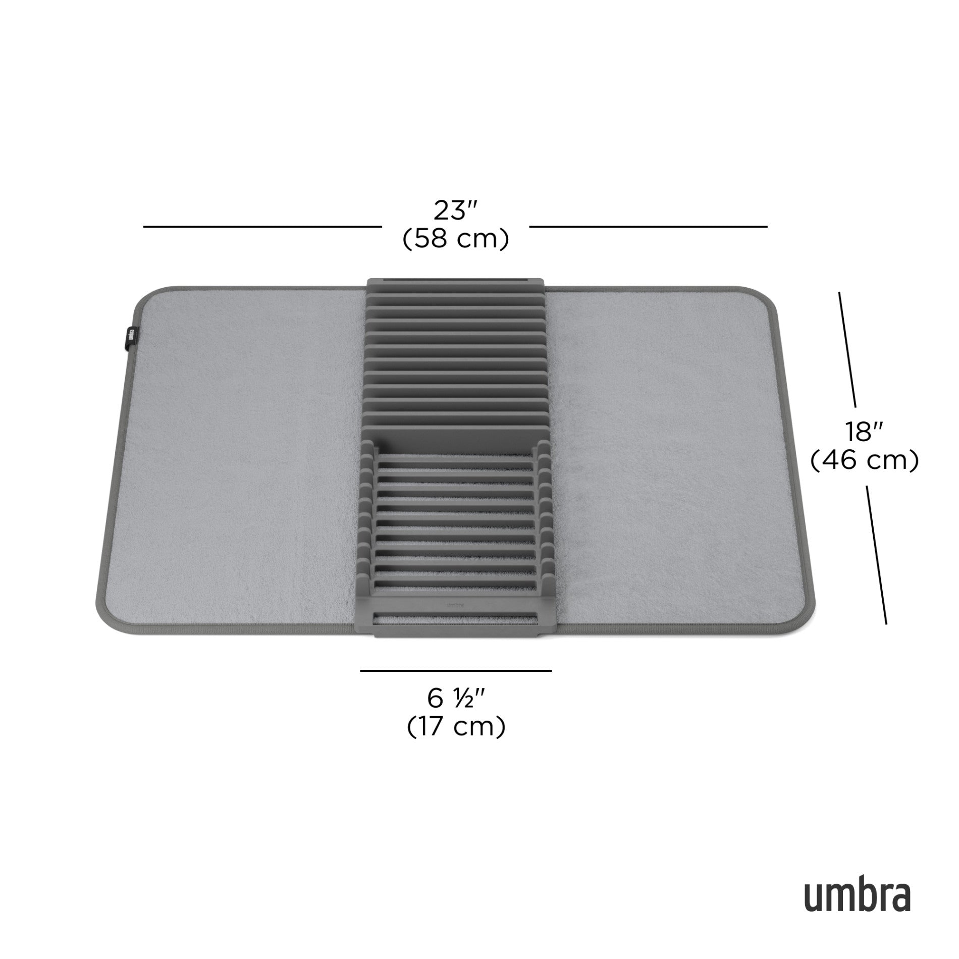 UDry Premium Dish Drying Rack with Absorbent Mat - Space Saving Kitchen Organizer for Countertop Dish Drainer | Perfect for Small Kitchens, Apartments & RVs