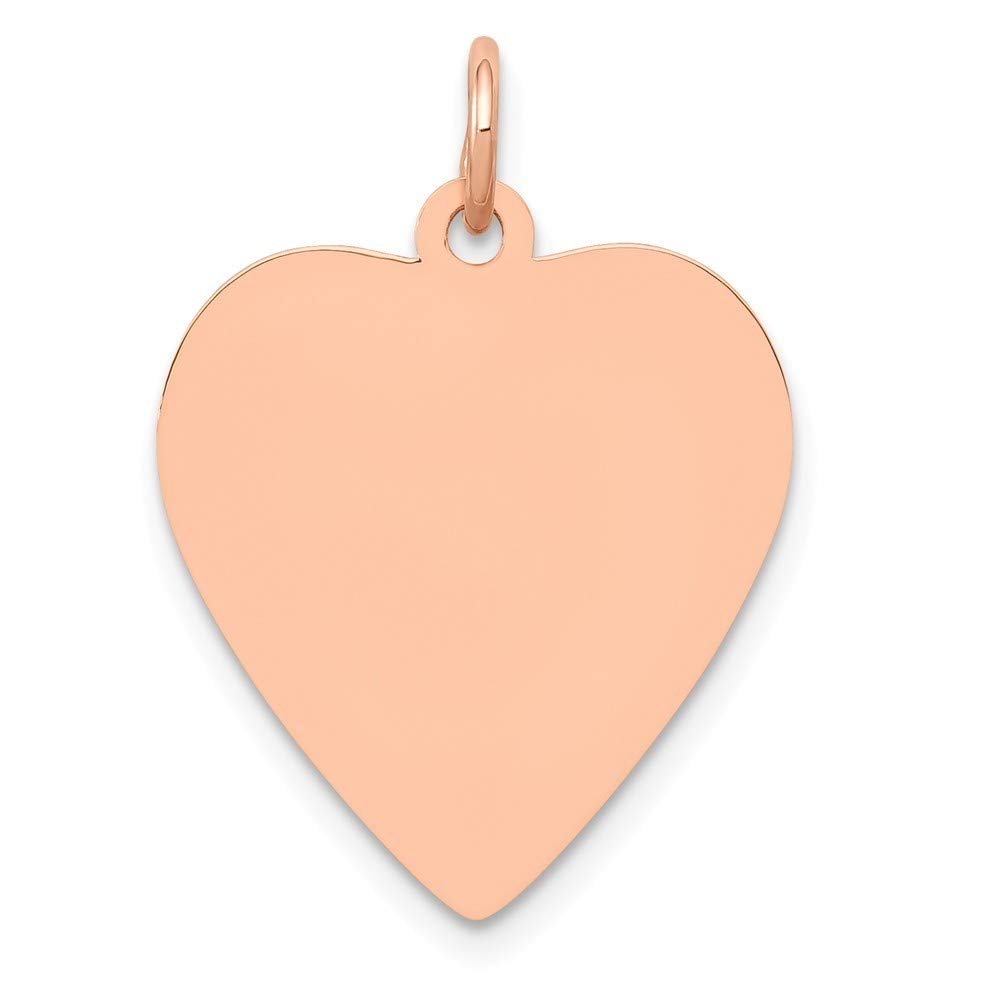 14K Gold Love Heart Disc Charm Pendant Necklace for Women - Rose Gold, White Gold & Yellow Gold Options | Valentine's Day Gift, Anniversary Present, Birthday Jewelry