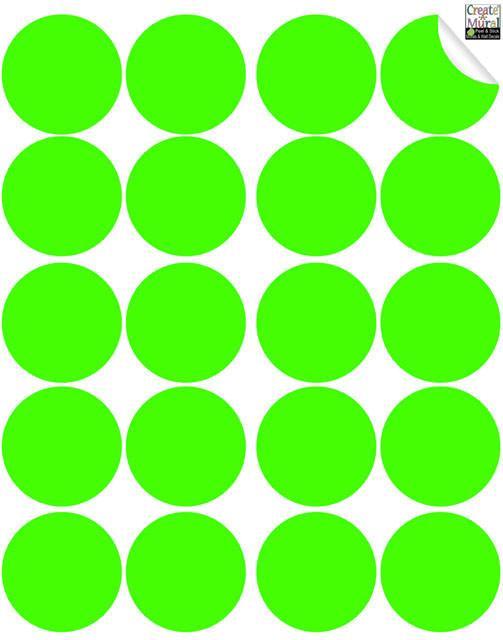 Lime Green Wall Dot Decals - Self-Adhesive Dots for Room Decor, Nursery, Kids Bedroom & Office - Peel and Stick Wall Decorations for Creative Spaces
