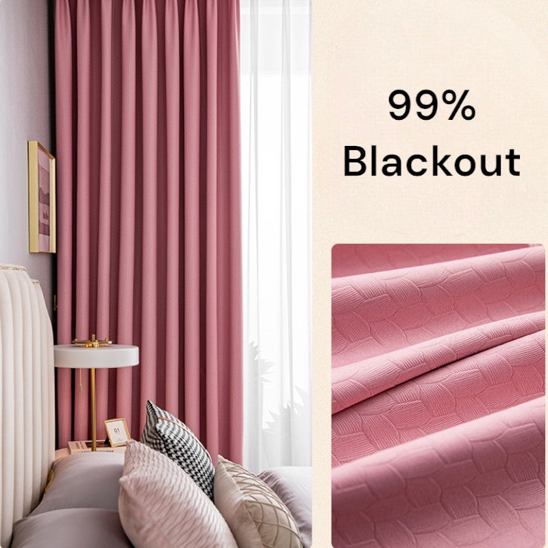Aviana Blackout Curtains with Embossed Diamond Design - Custom Size for Bedroom & Living Room - Noise Reducing & Thermal Insulated Window Treatments for Home Decor