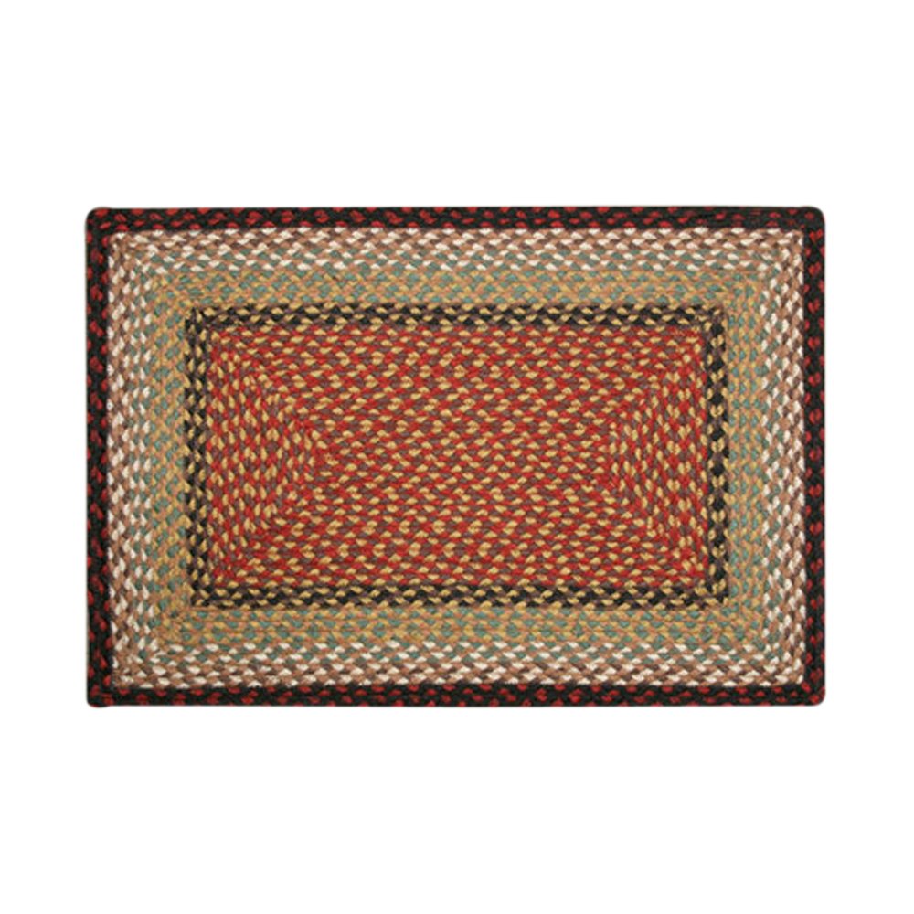 Earth Rugs 3'x5' Area Rug - Burgundy & Mustard Bohemian Style Handwoven Cotton Rug for Living Room, Bedroom & Dorm Decor