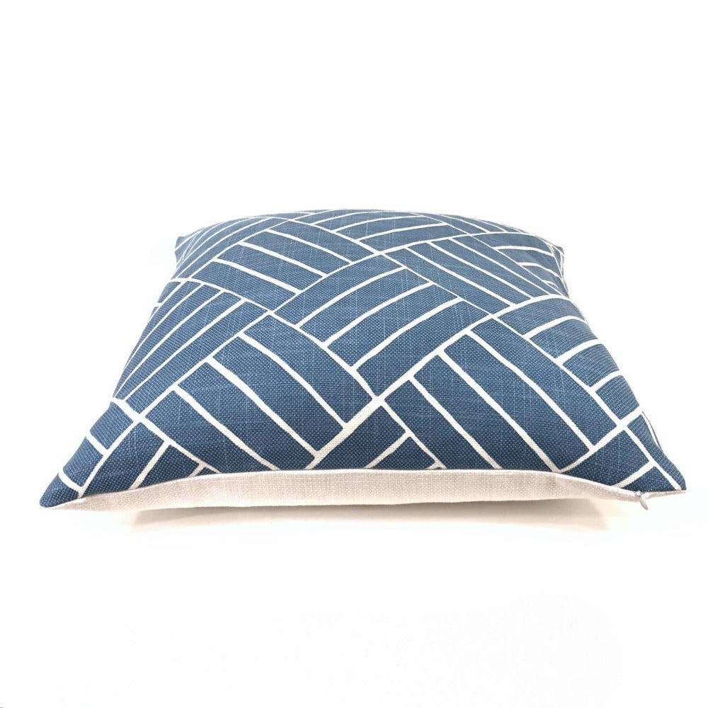 Lulu DK Aurelian Ocean Blue White Geometric Pillow Cover - Modern Home Decor for Living Room, Bedroom & Sofa - Stylish Throw Pillow Case for Cozy Comfort